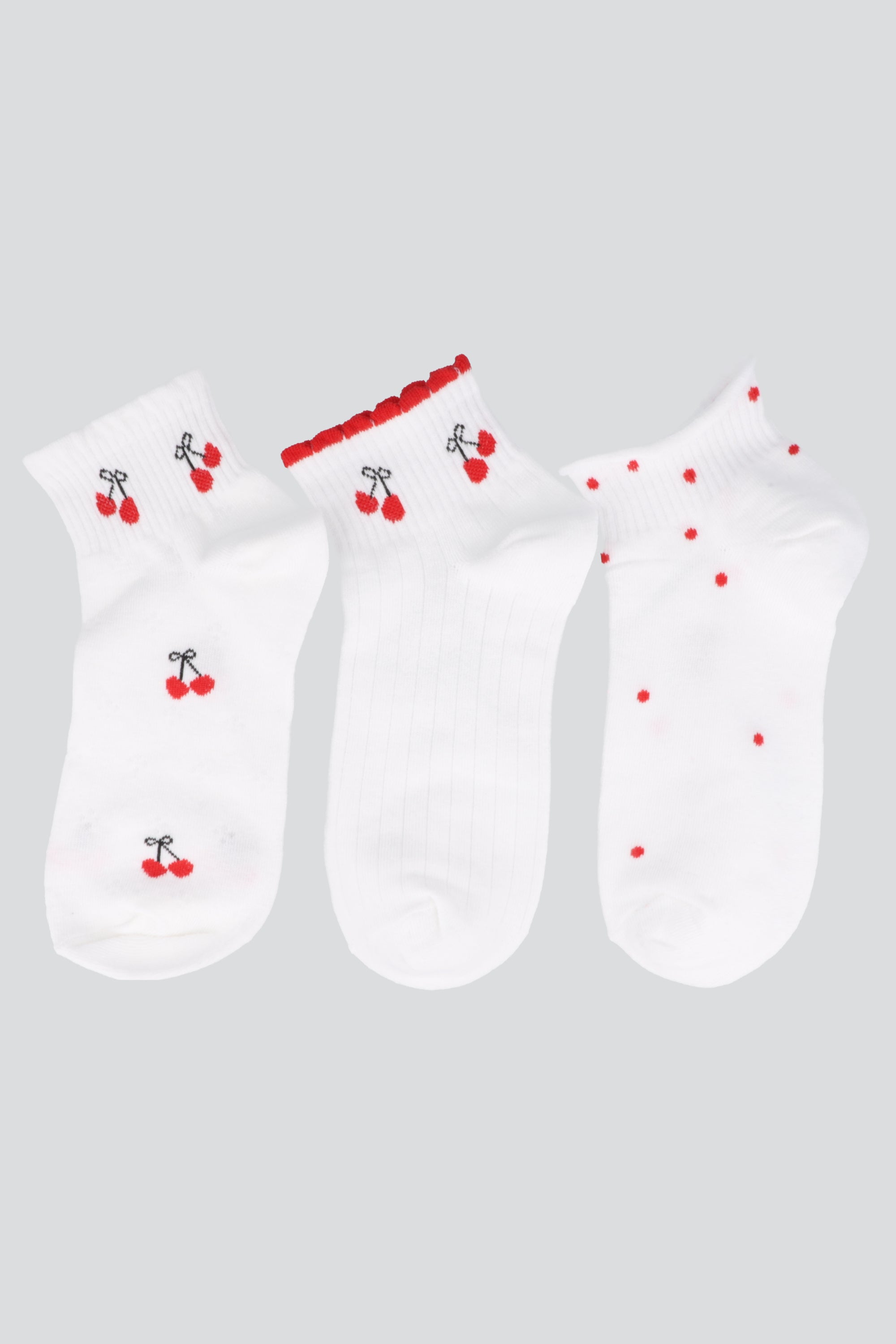 Tripack calcetines cerezas HUESO COMBO