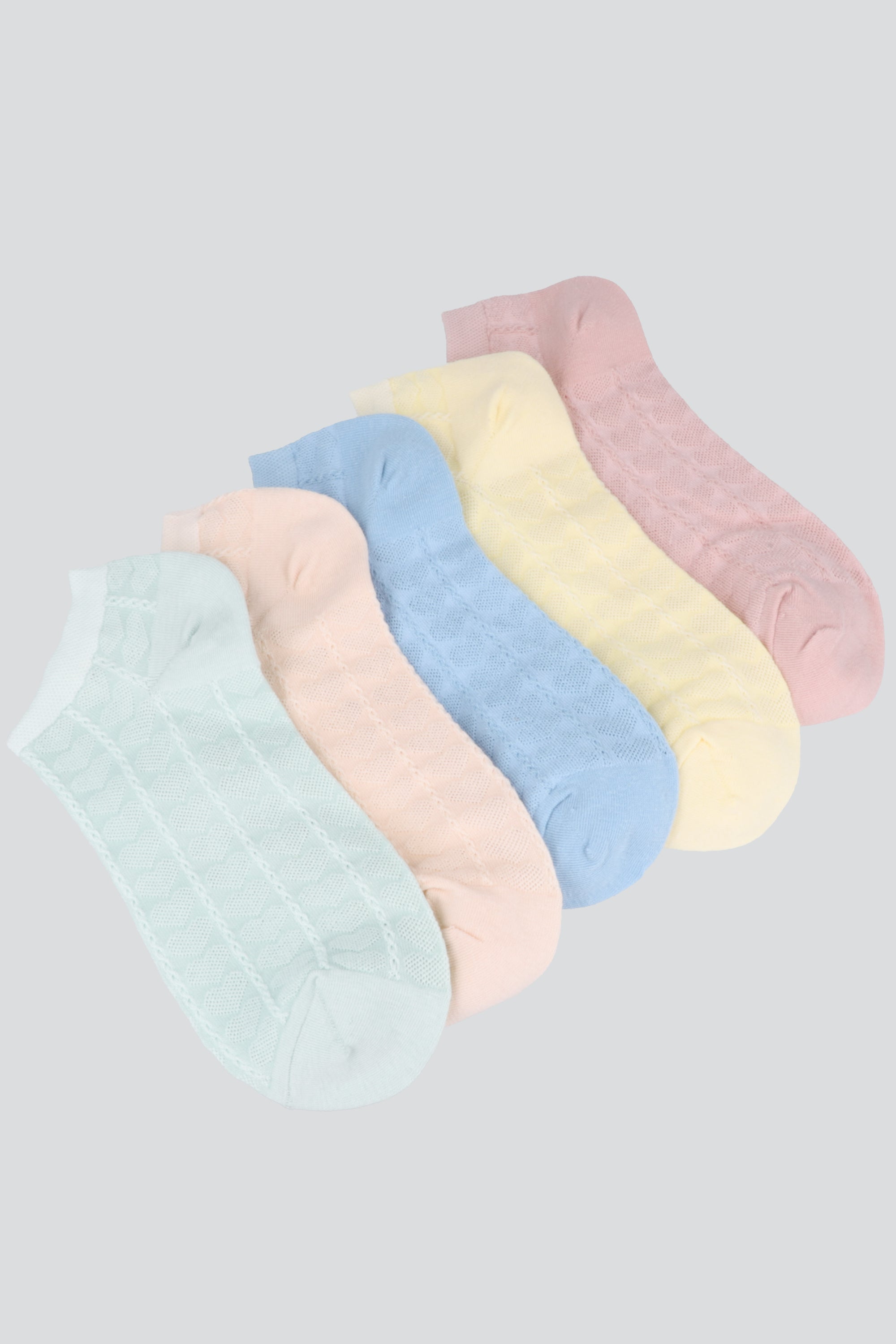 5 pack calcetines textura corazon MULTICOLOR PASTEL