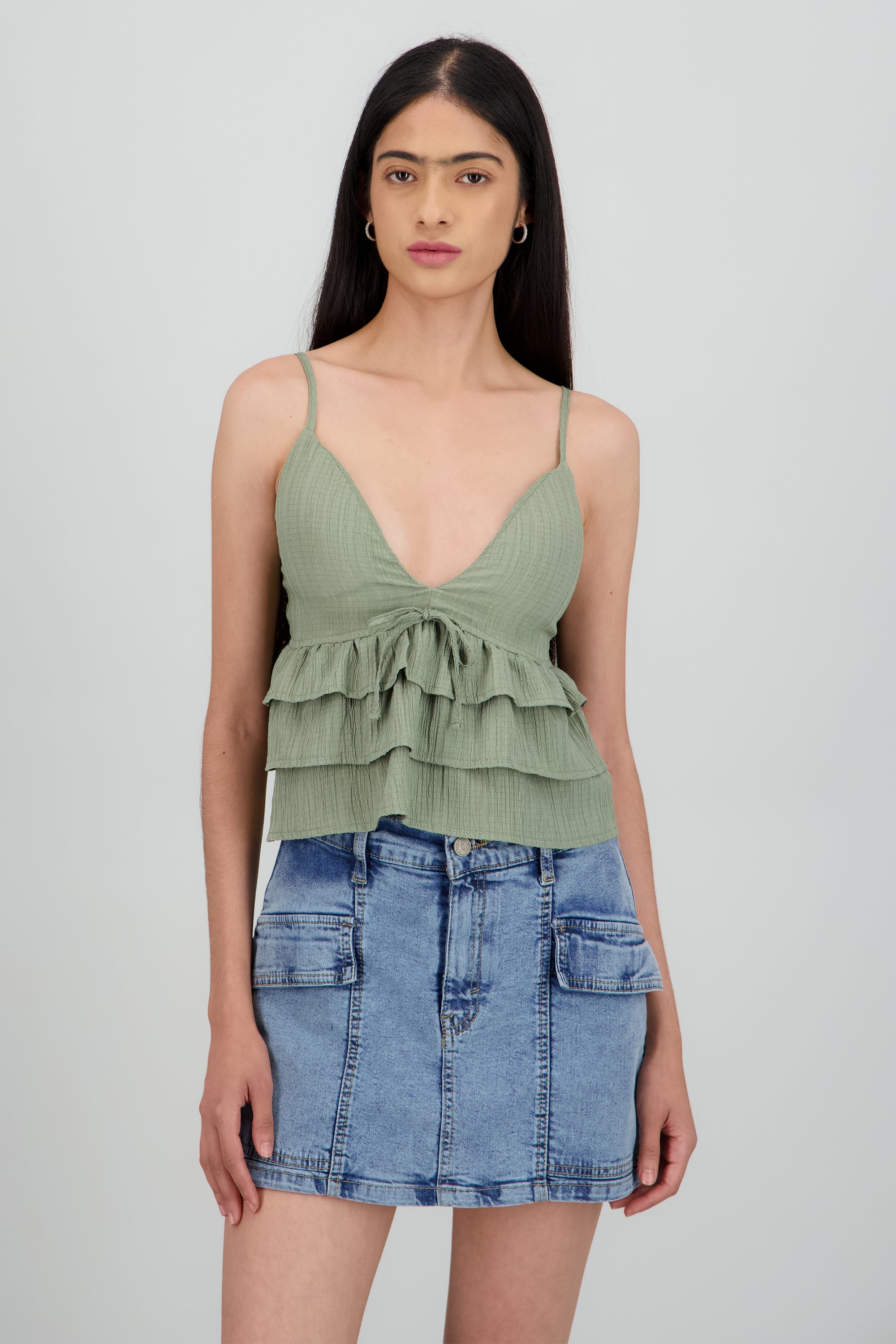 Top olanes detalle textura OLIVO