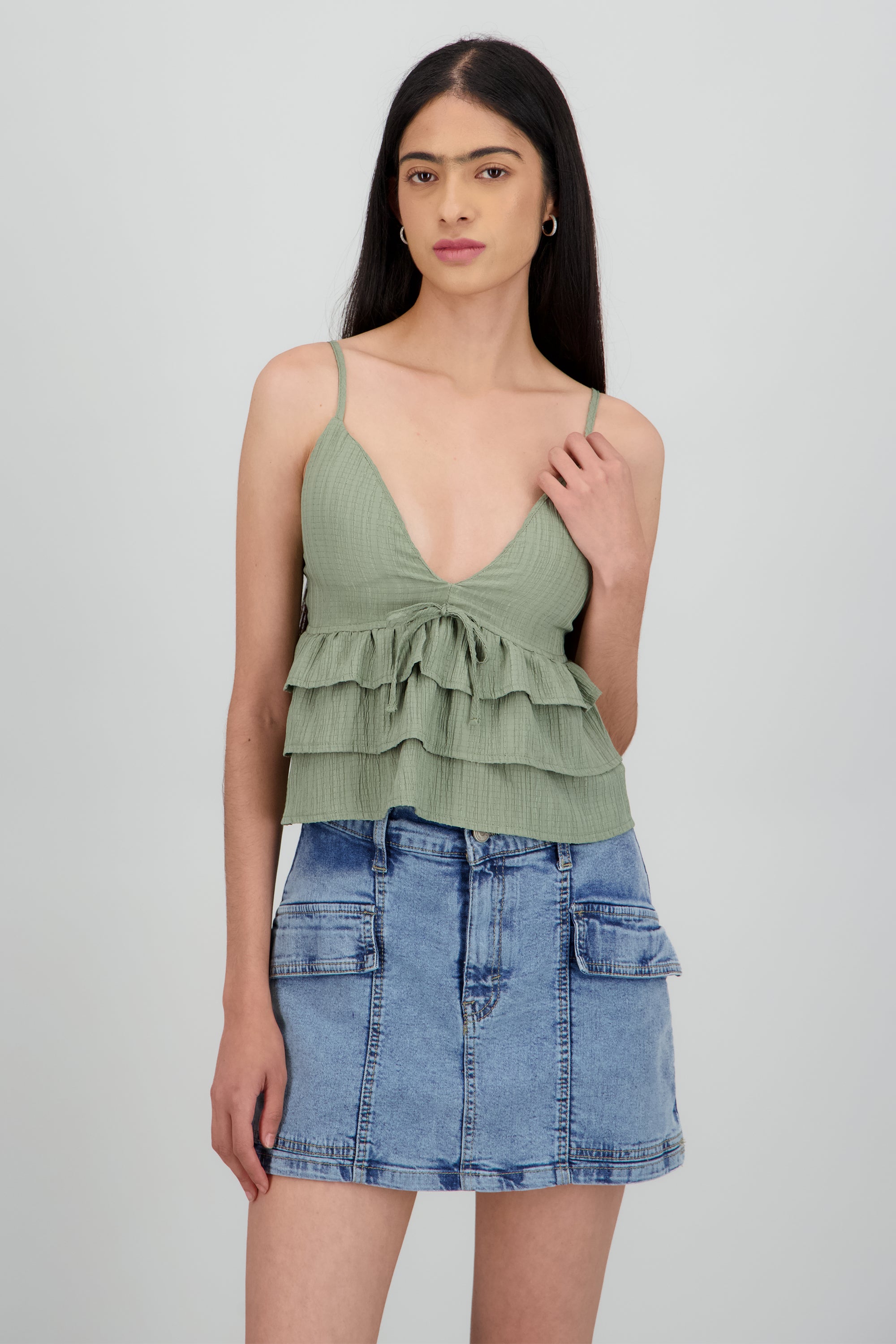 Top olanes detalle textura OLIVO