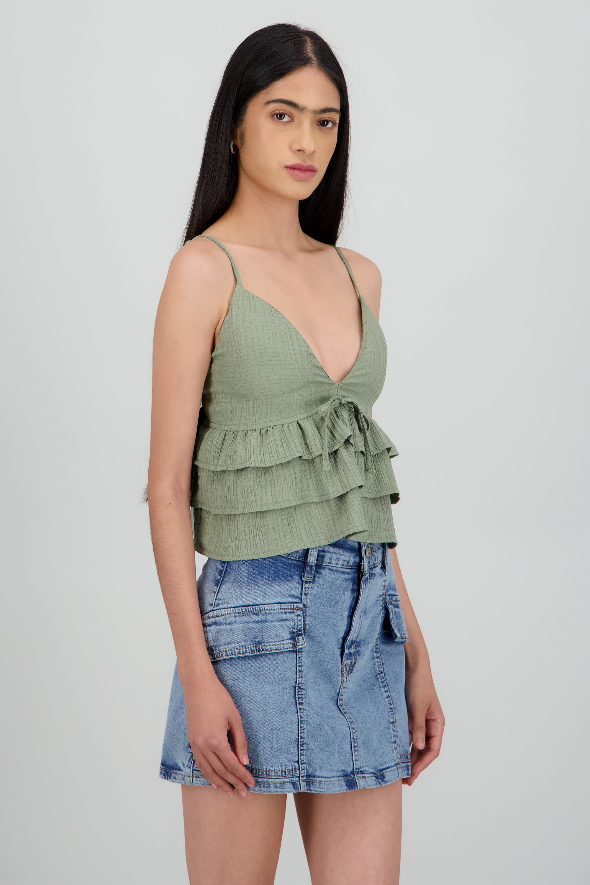 Top olanes detalle textura OLIVO