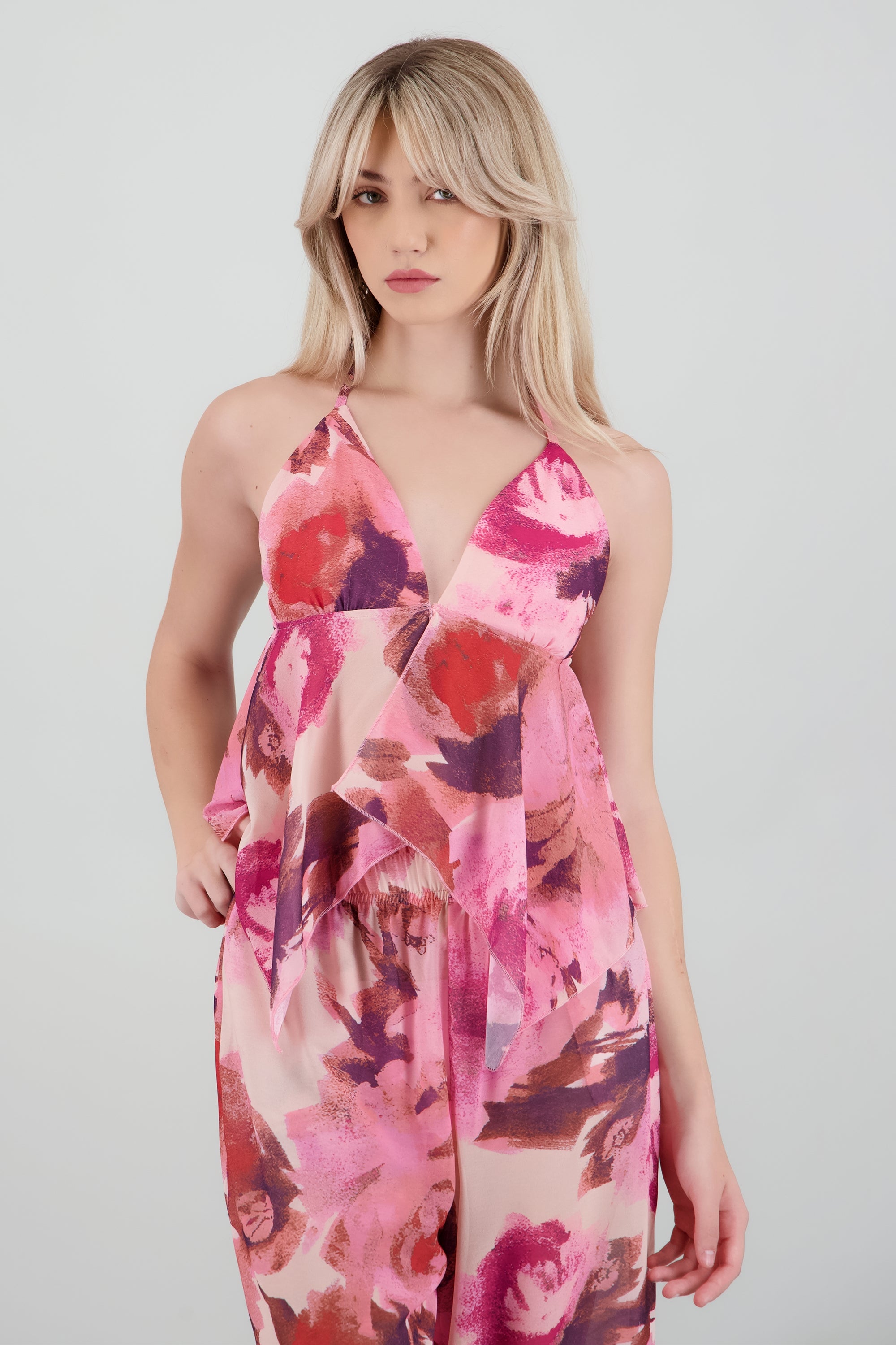 Top tirantes estampado flores ROSA COMBO