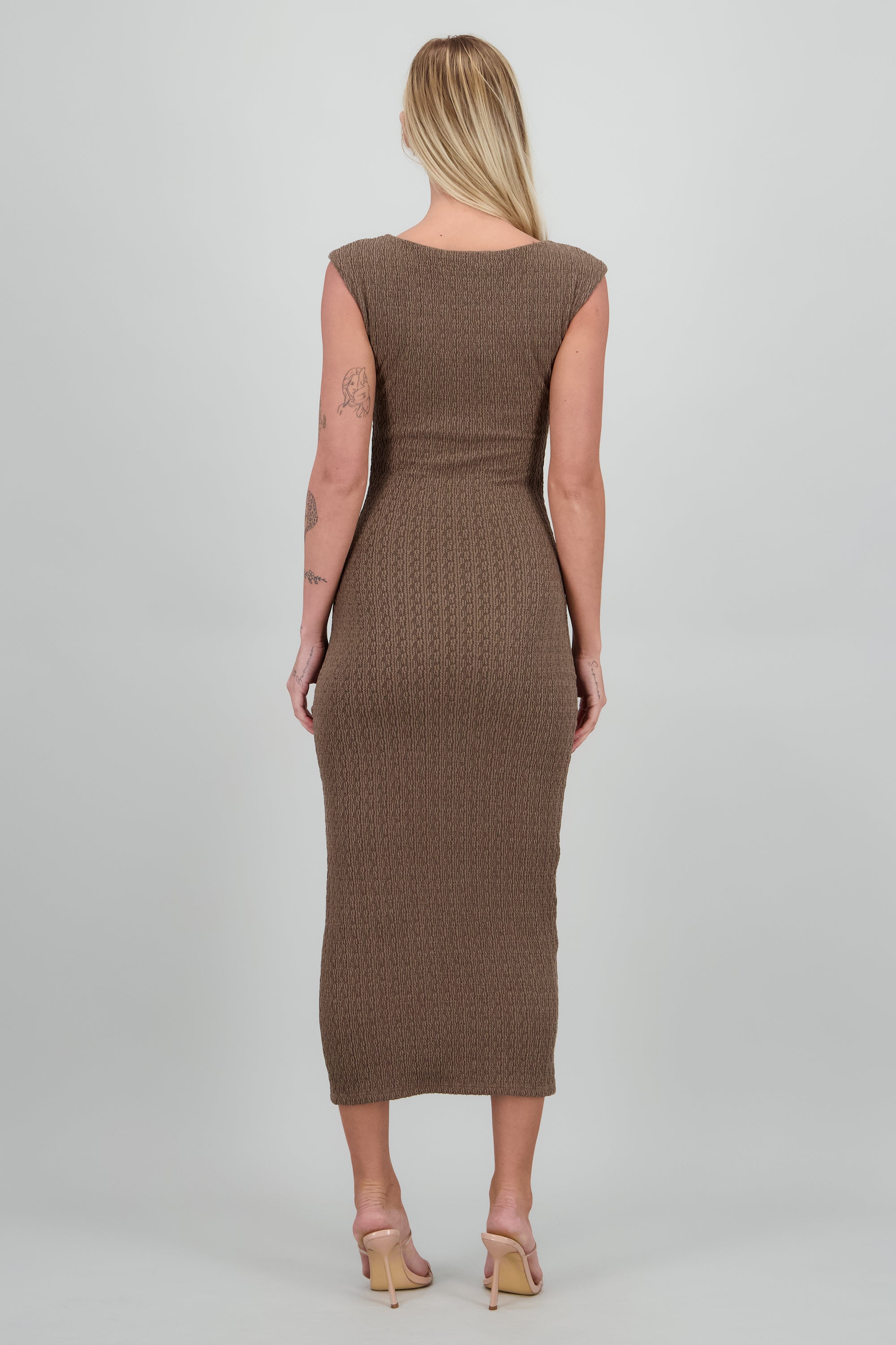 Vestido midi det fruncido lateral CAFE