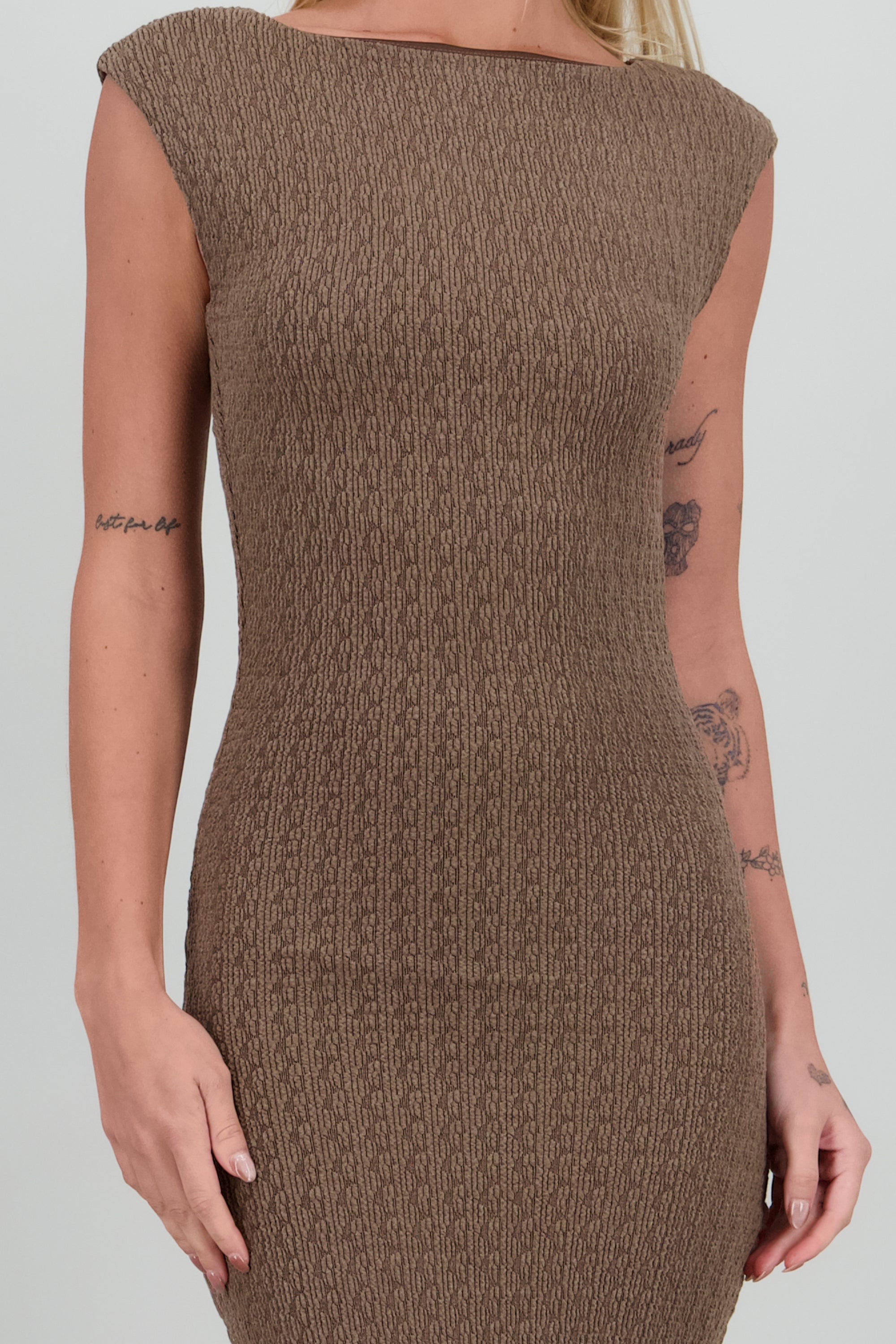 Vestido midi det fruncido lateral CAFE