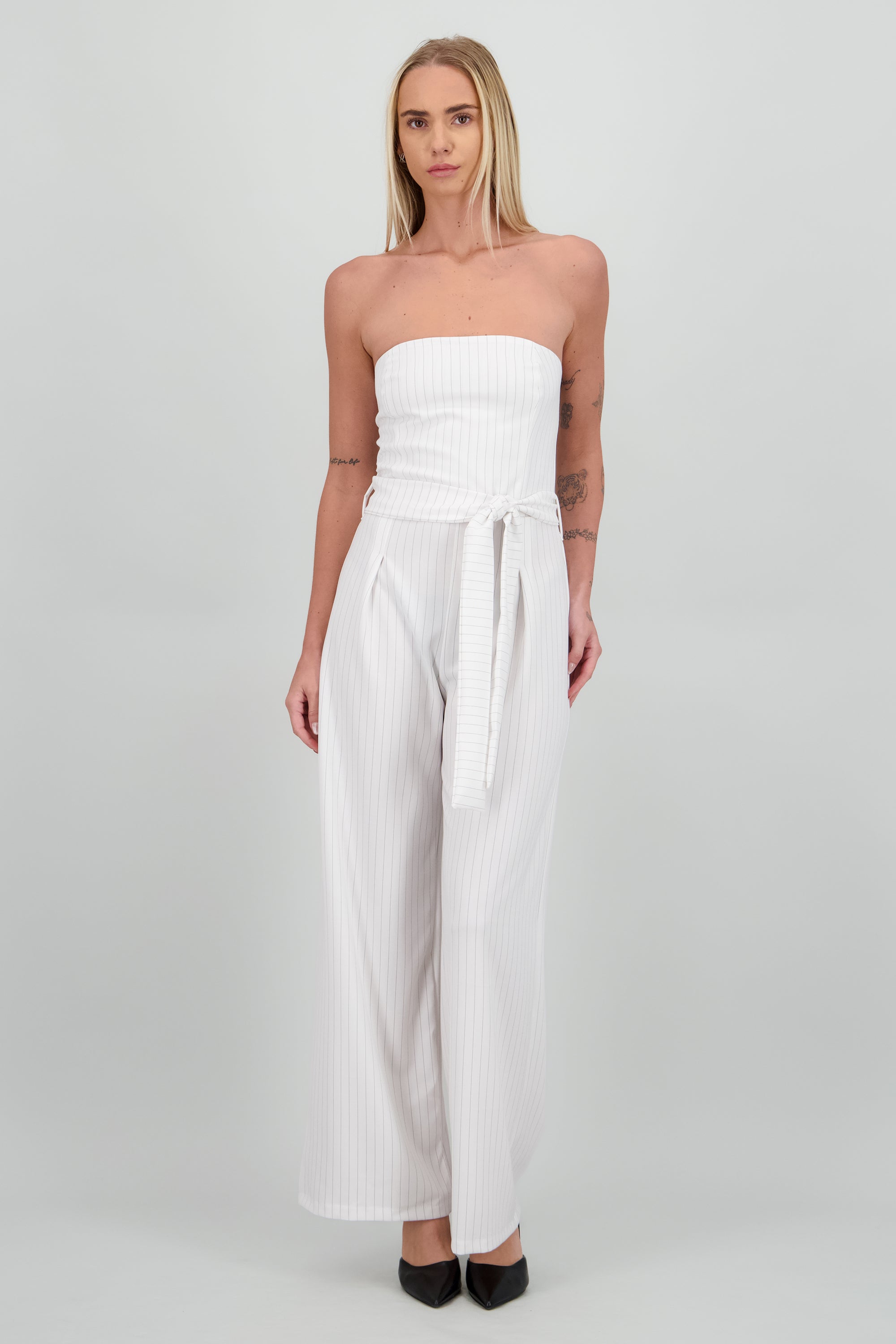 Jumpsuit strapples rayas BLANCO COMBO