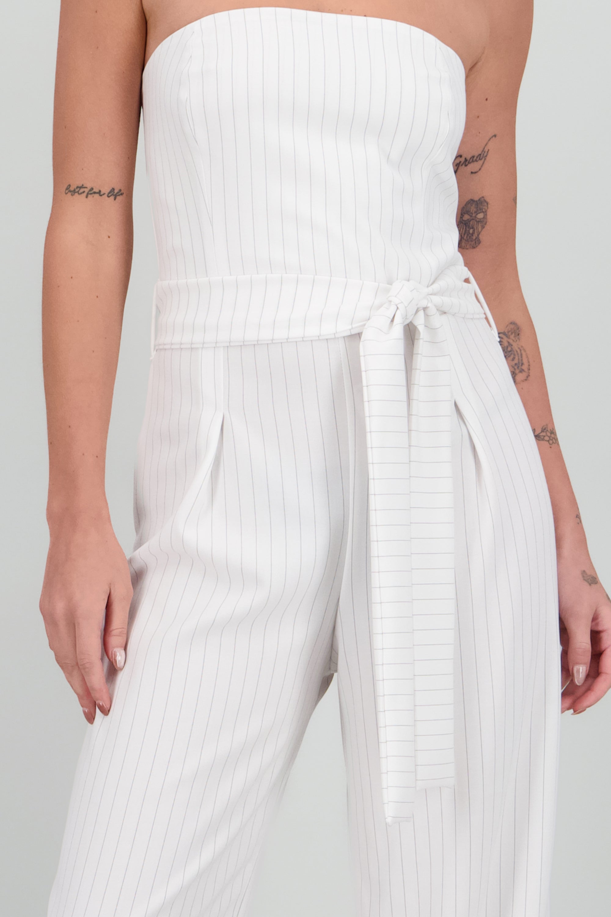 Jumpsuit strapples rayas BLANCO COMBO