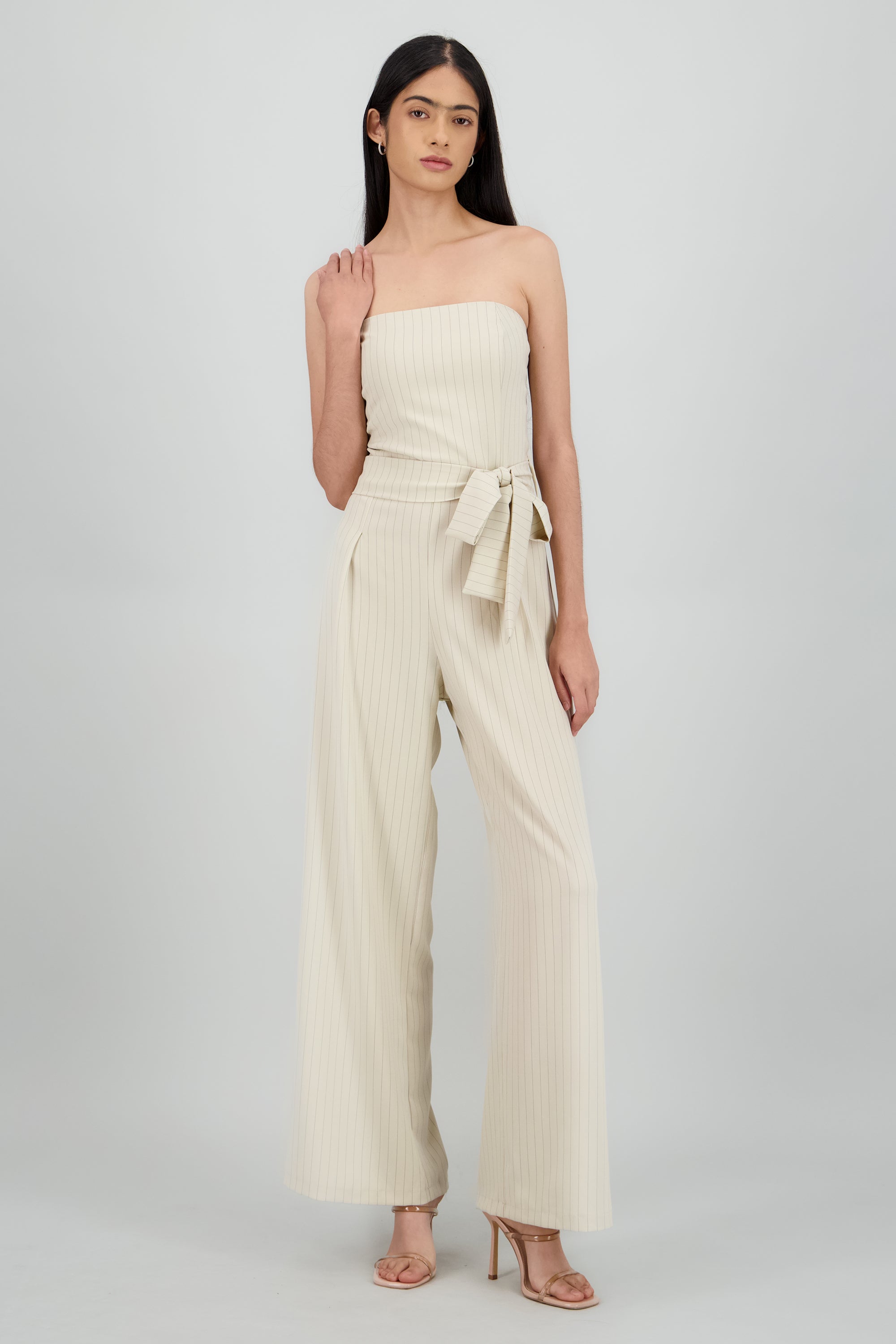 Jumpsuit strapples rayas HUESO COMBO