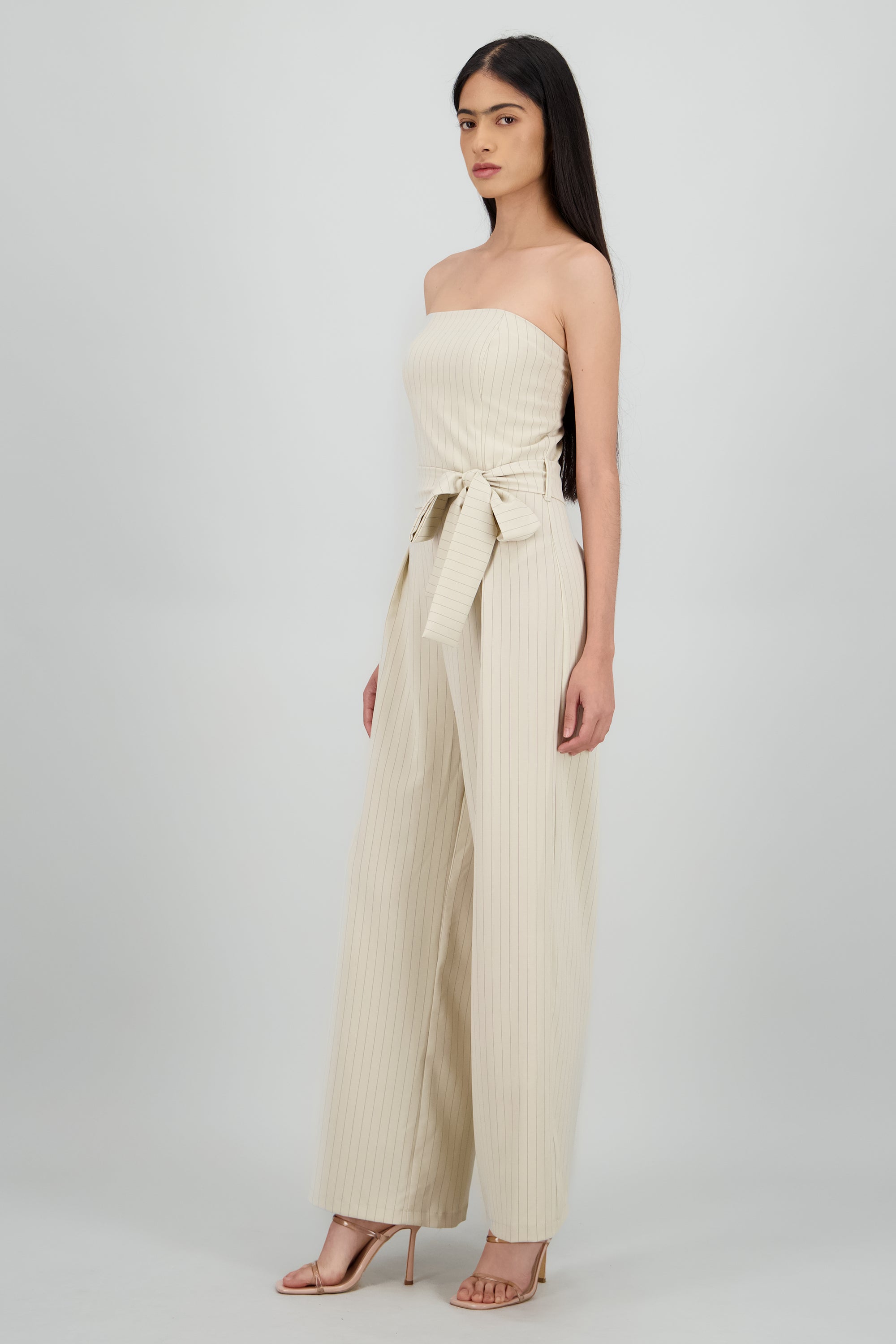 Jumpsuit strapples rayas HUESO COMBO