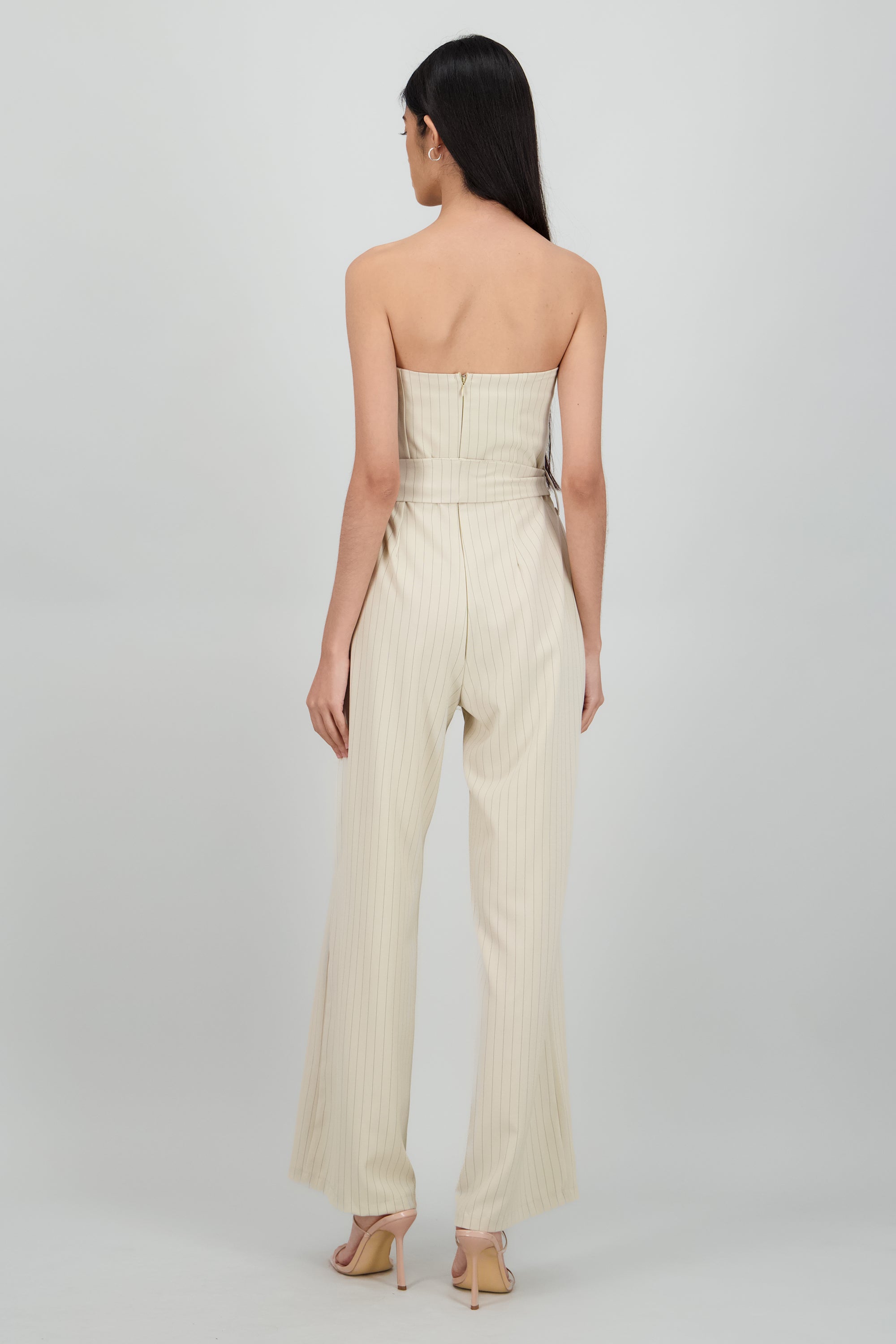 Jumpsuit strapples rayas HUESO COMBO