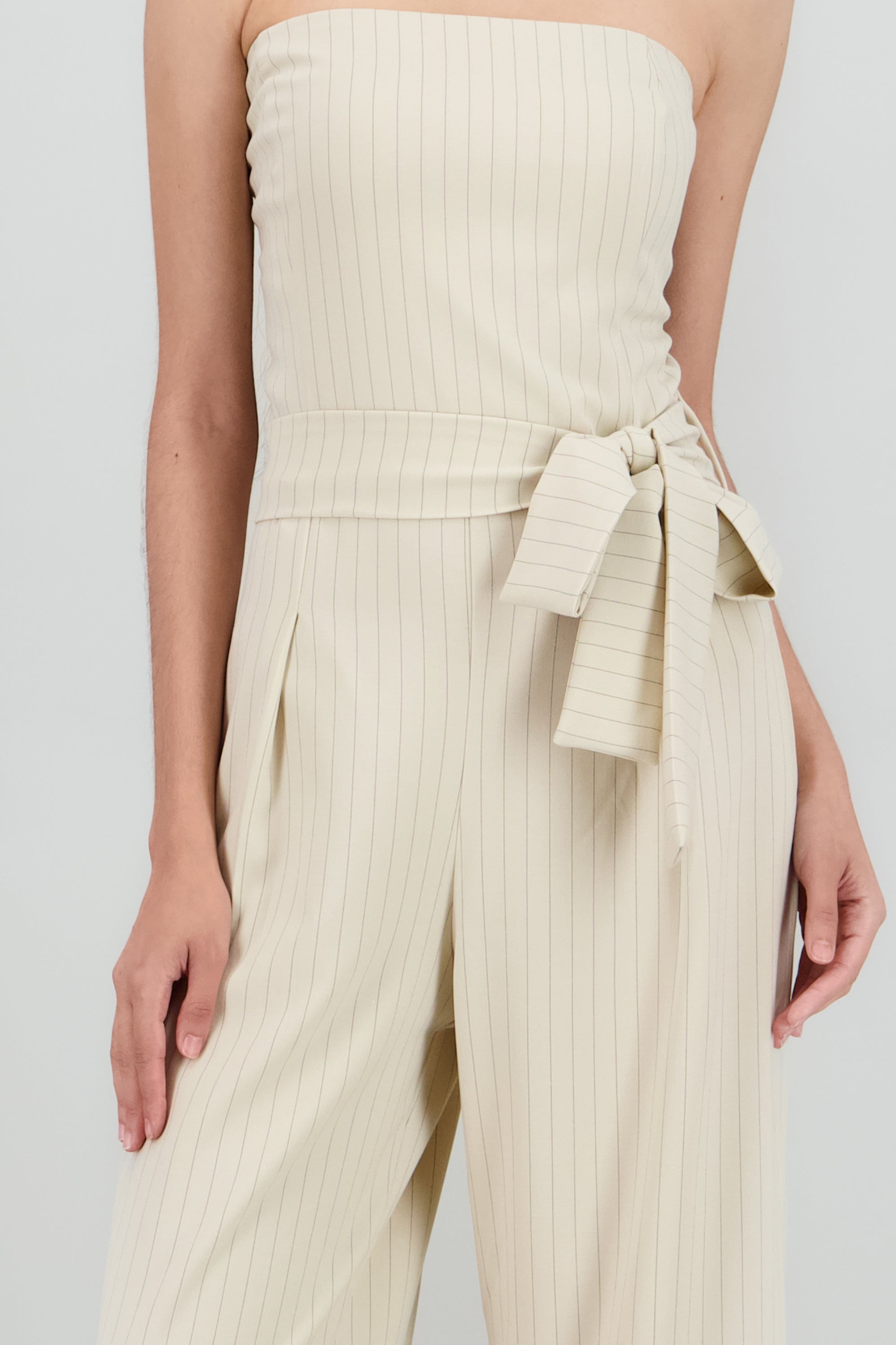 Jumpsuit strapples rayas HUESO COMBO