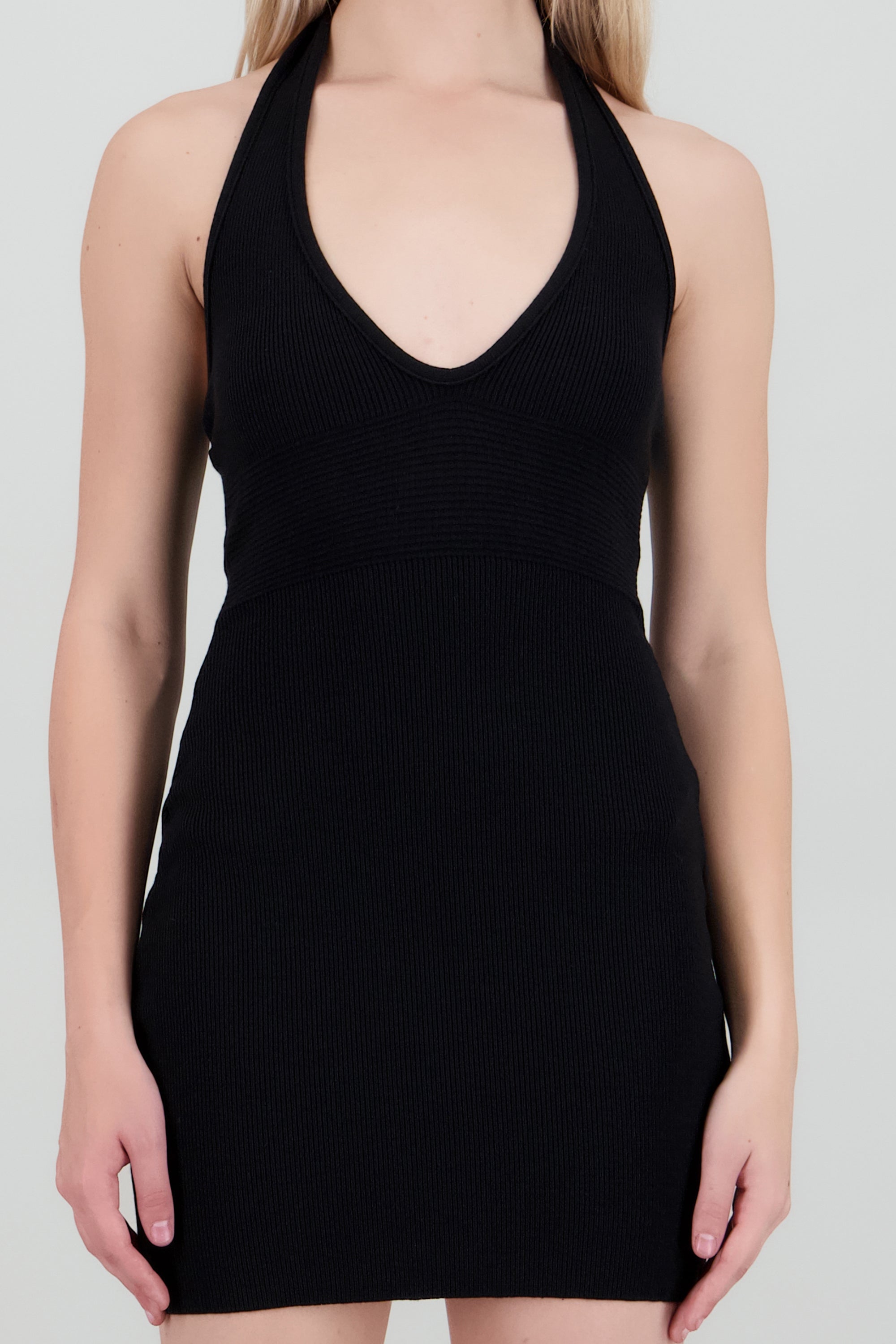 Vestido Halter Detalle Cintura NEGRO