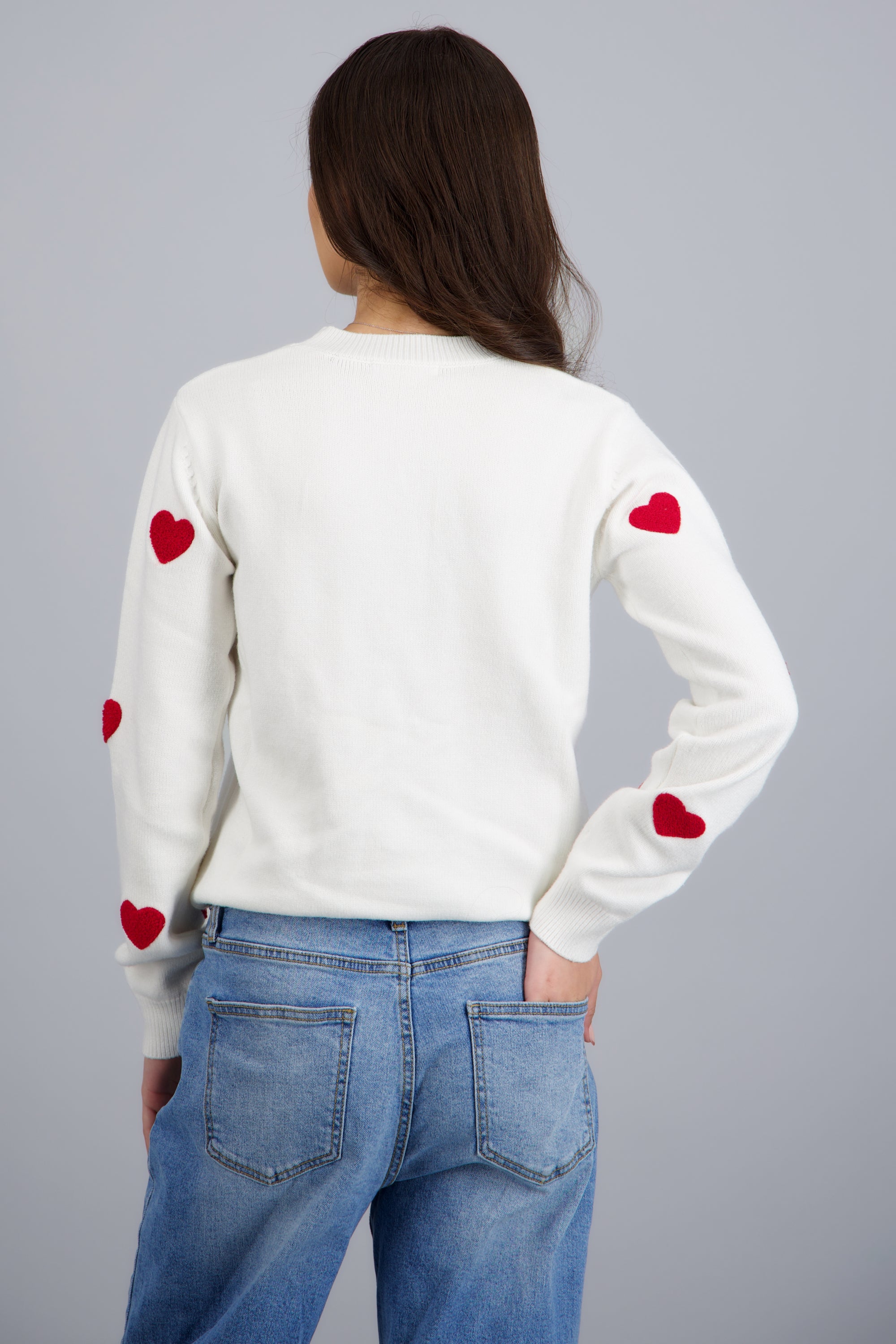 Suéter de corazones BLANCO