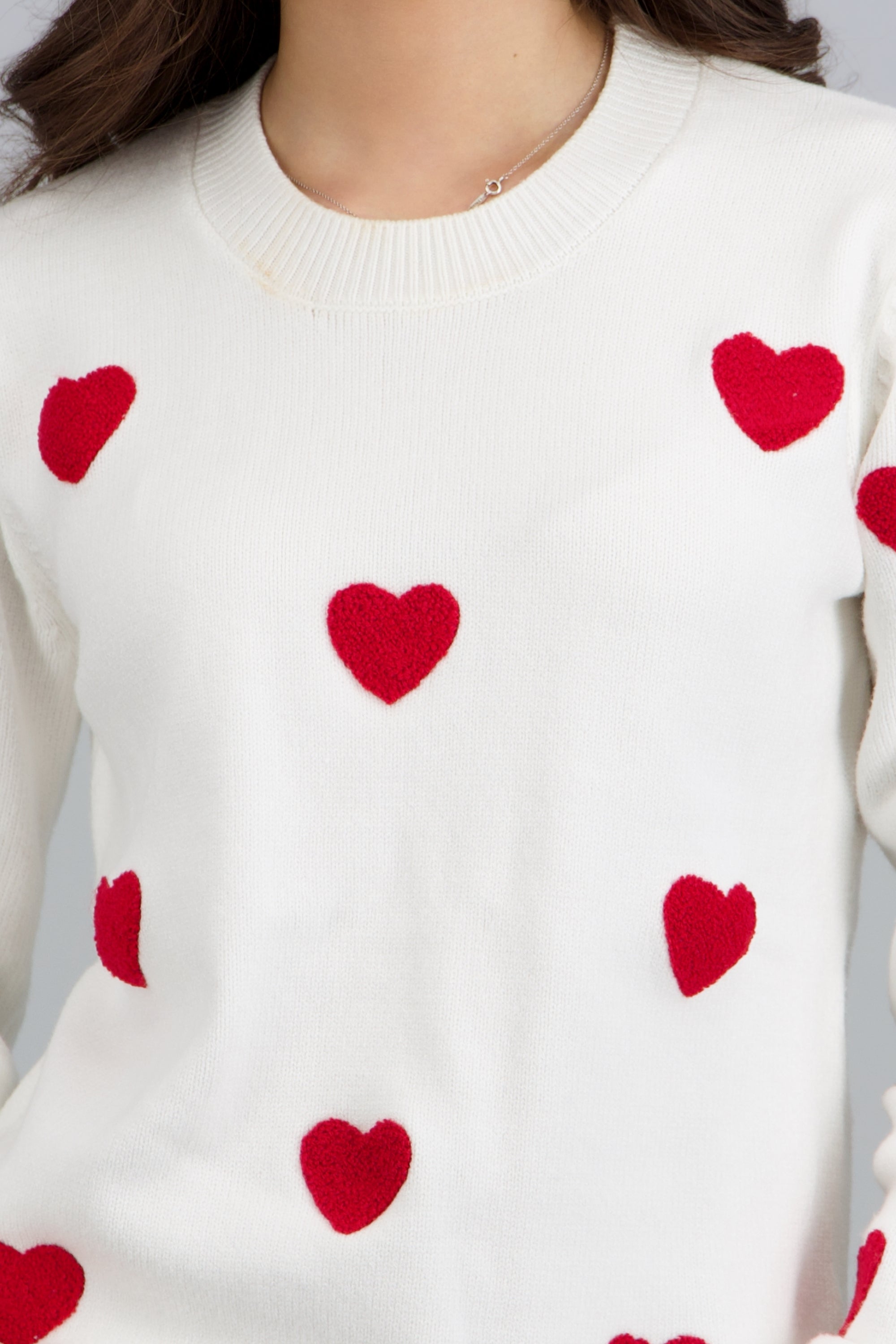 Suéter de corazones BLANCO