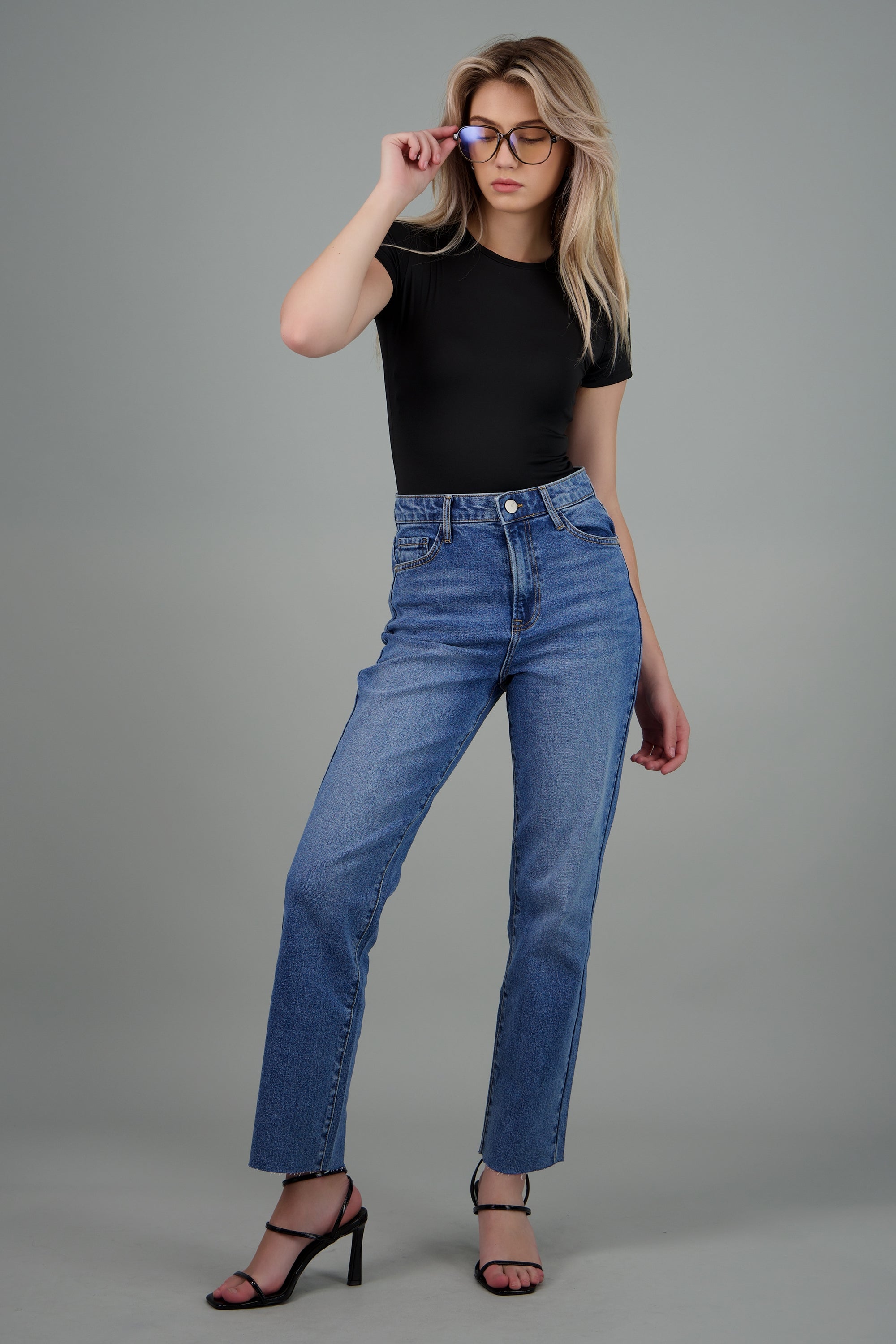 Bodysuit cuello redondo manga corta NEGRO