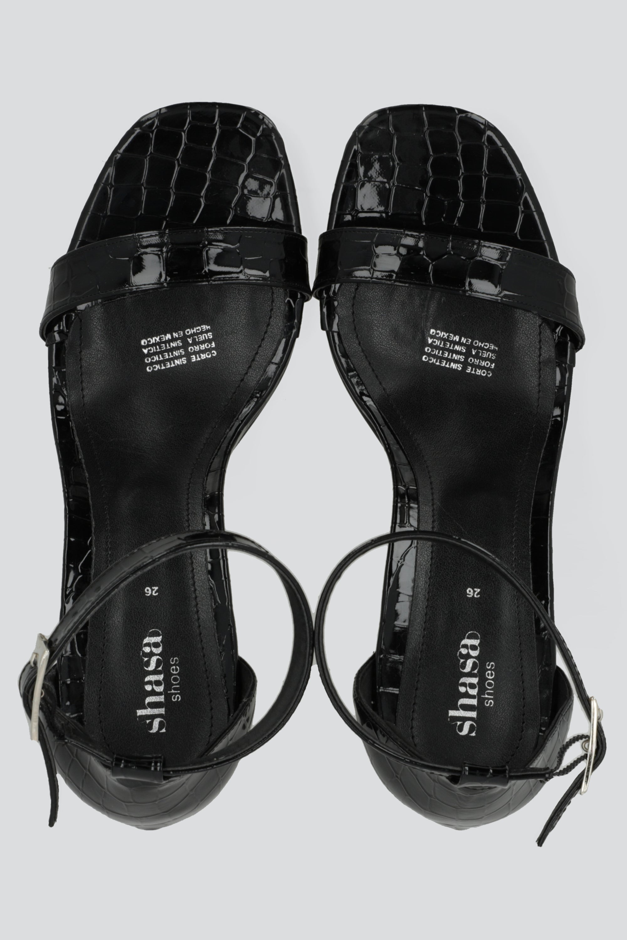 Tacon tiras croco NEGRO