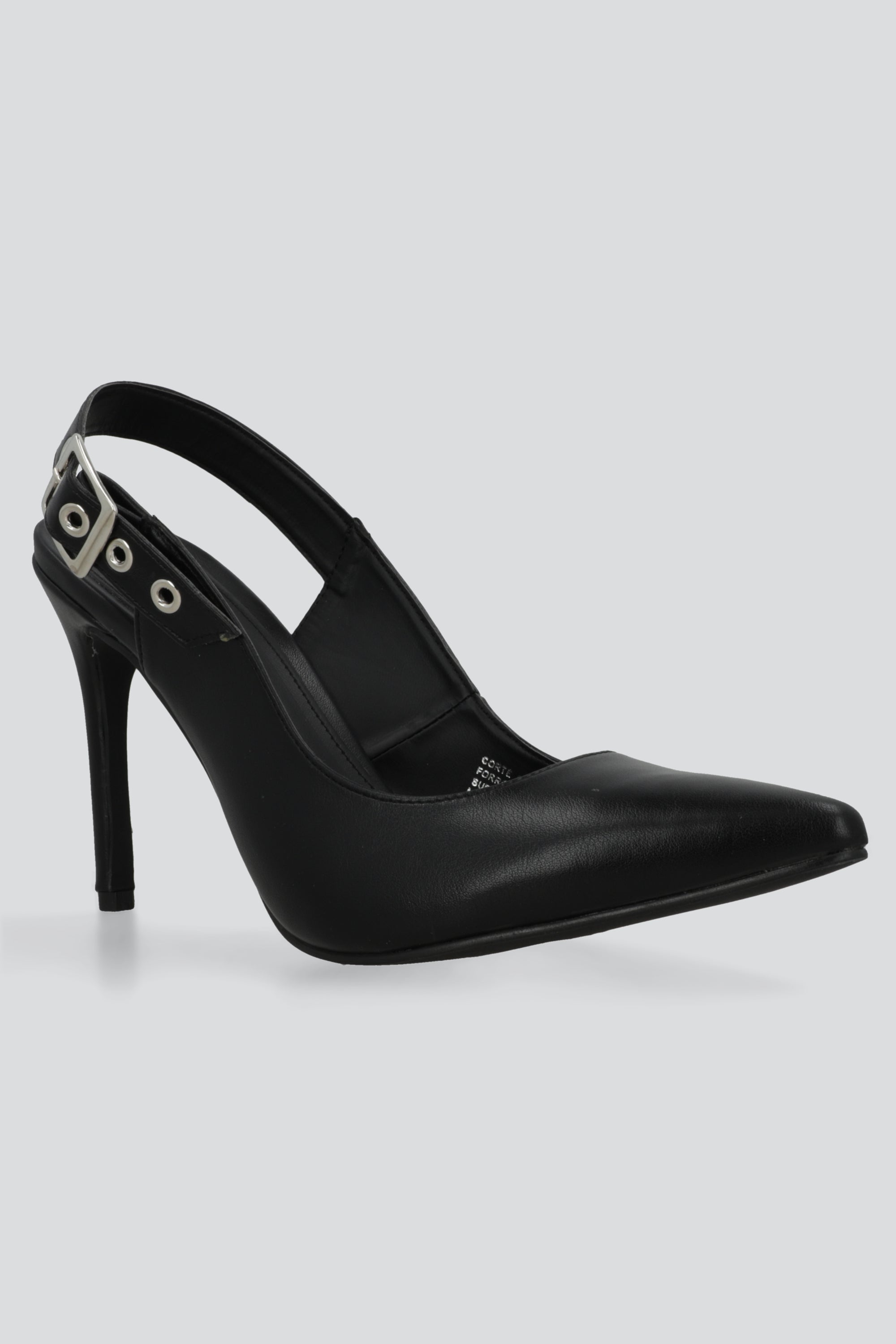 Tacon pointy tira hebilla NEGRO