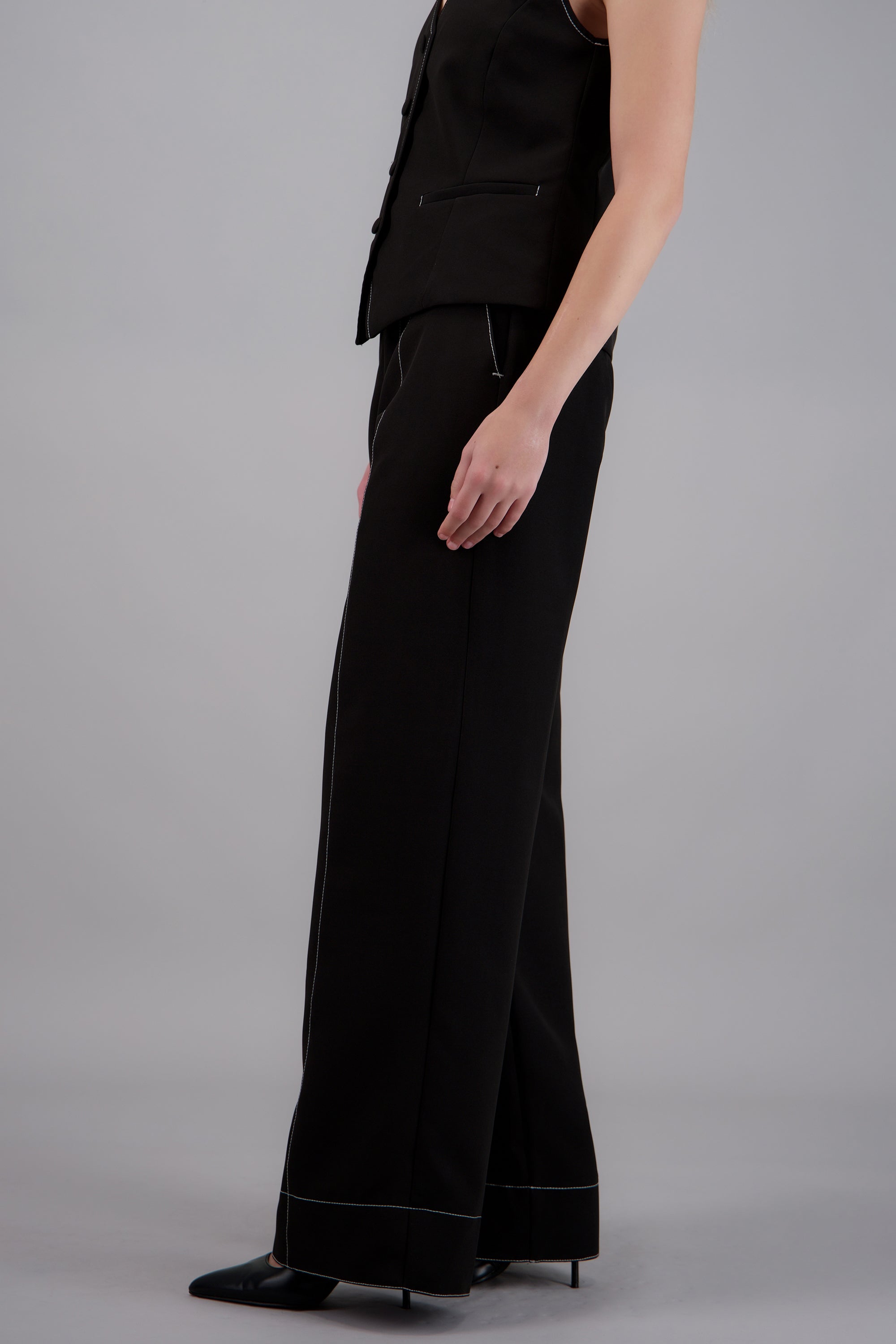 pantalon sastre detalle contraste NEGRO COMBO