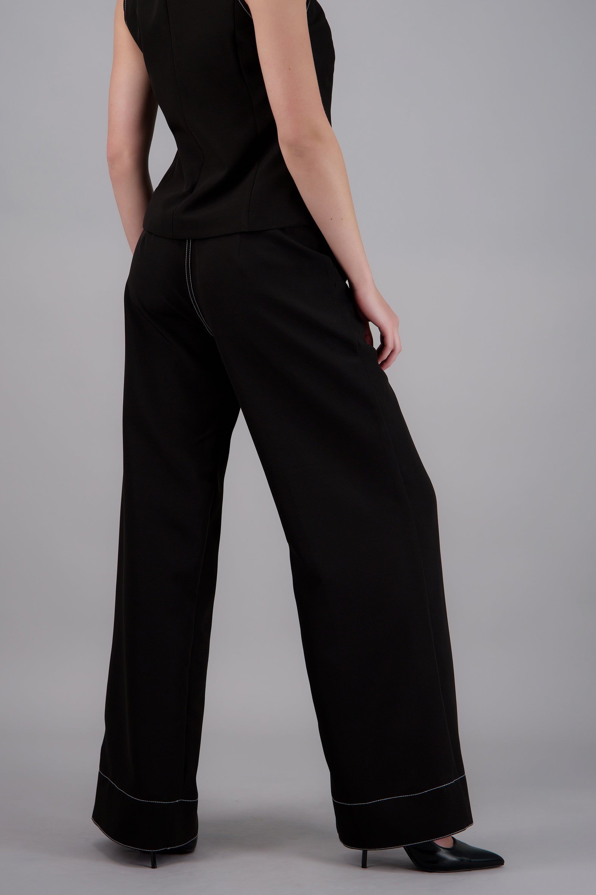 pantalon sastre detalle contraste NEGRO COMBO