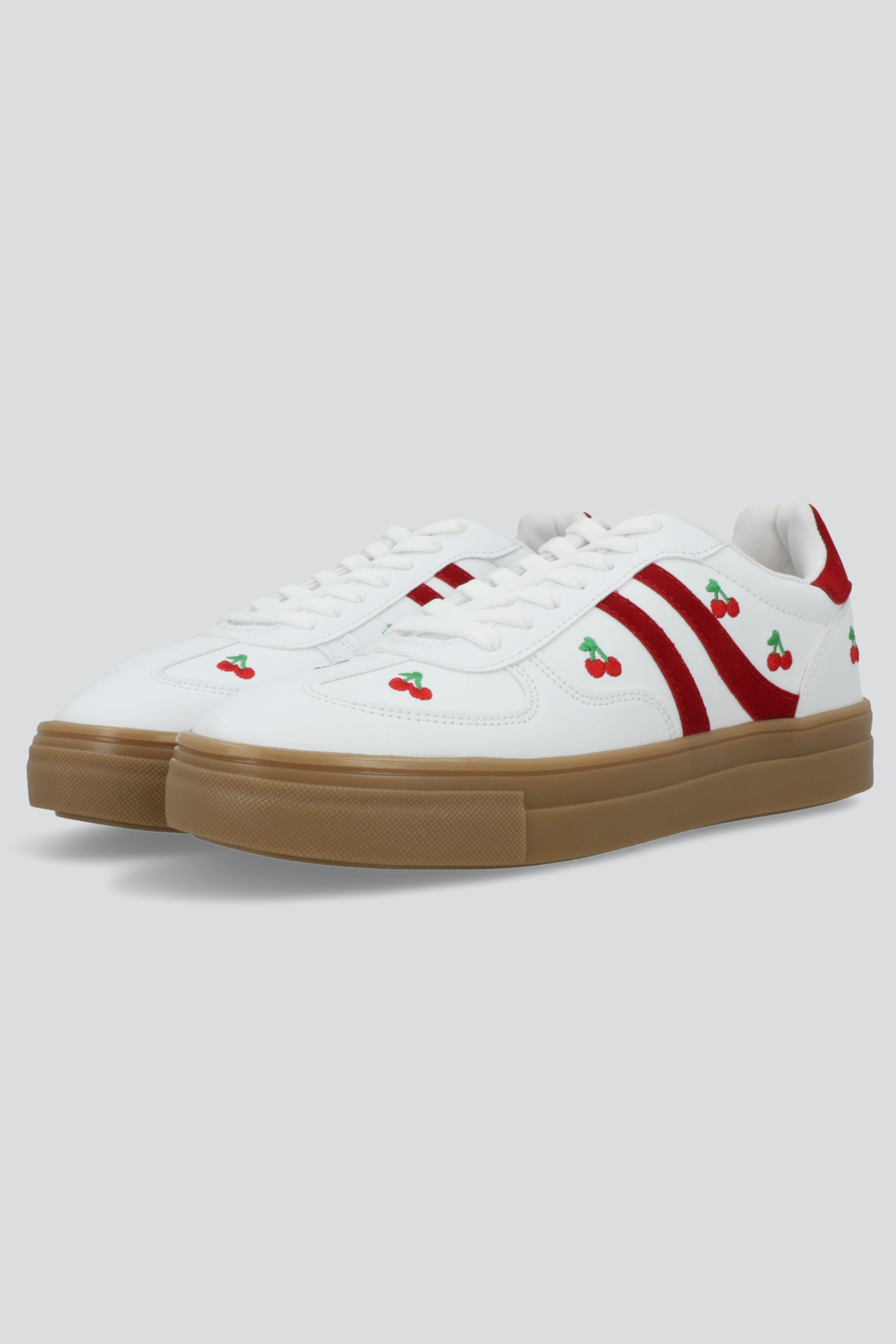 Tenis clasico alto cerezas ROJO