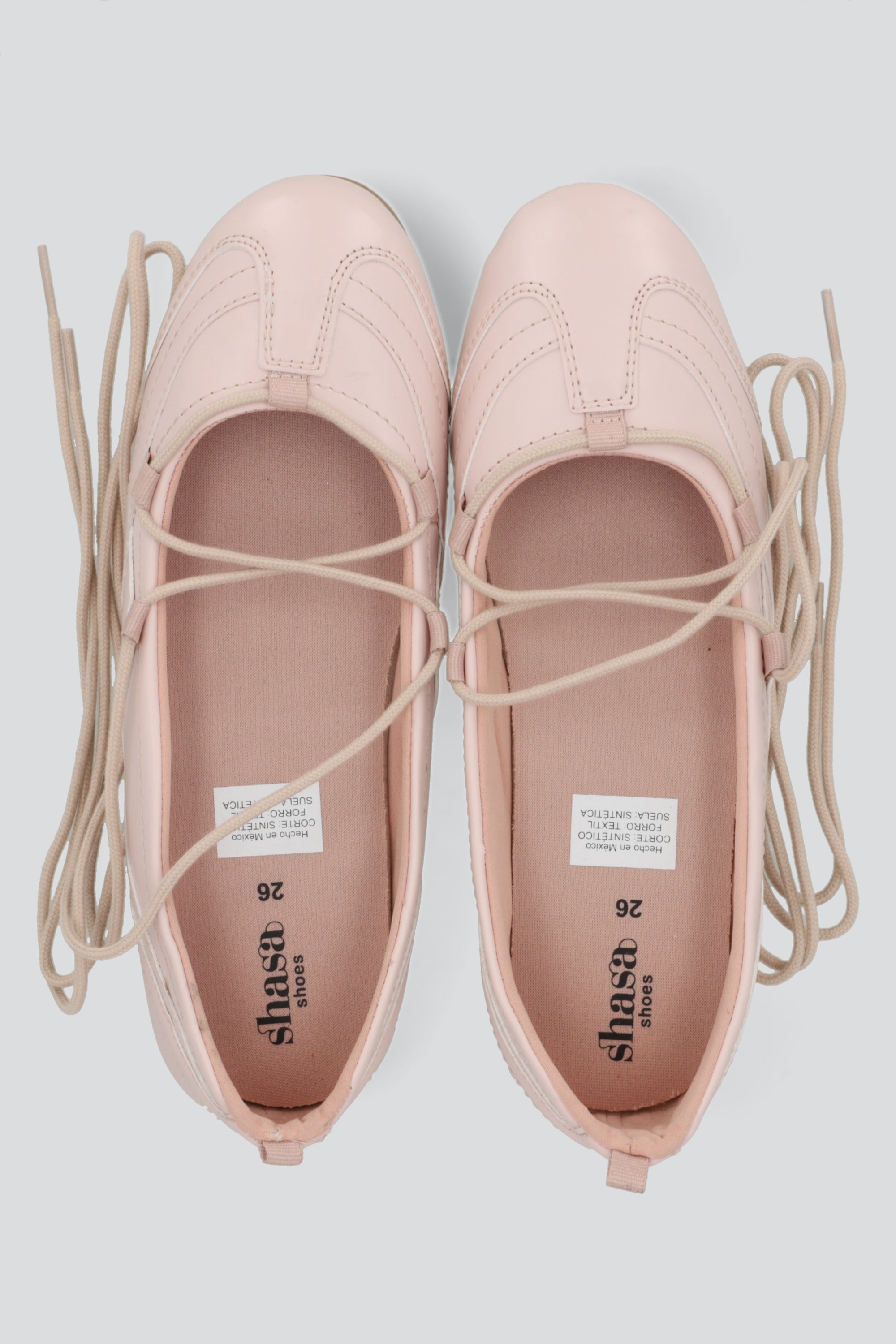 Tenis flat agujeta ROSA