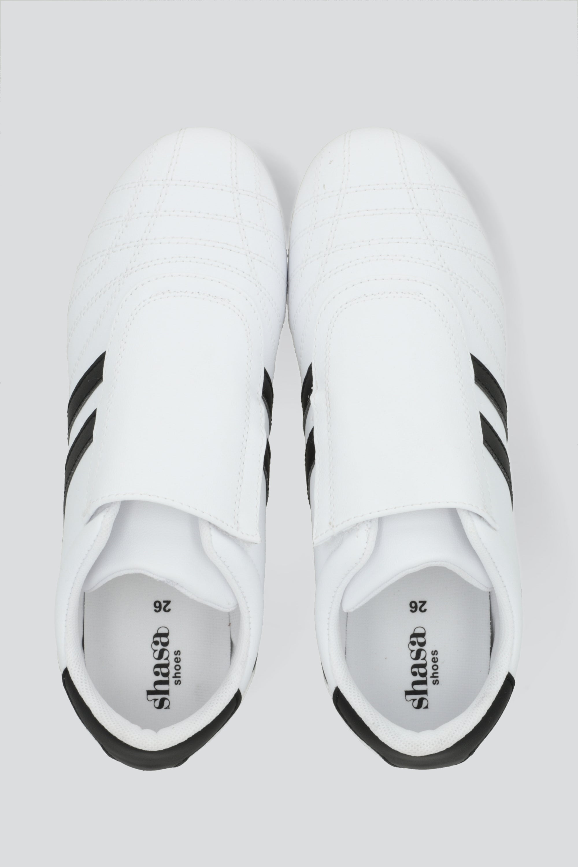 Tenis dos lineas sin lengueta BLANCO