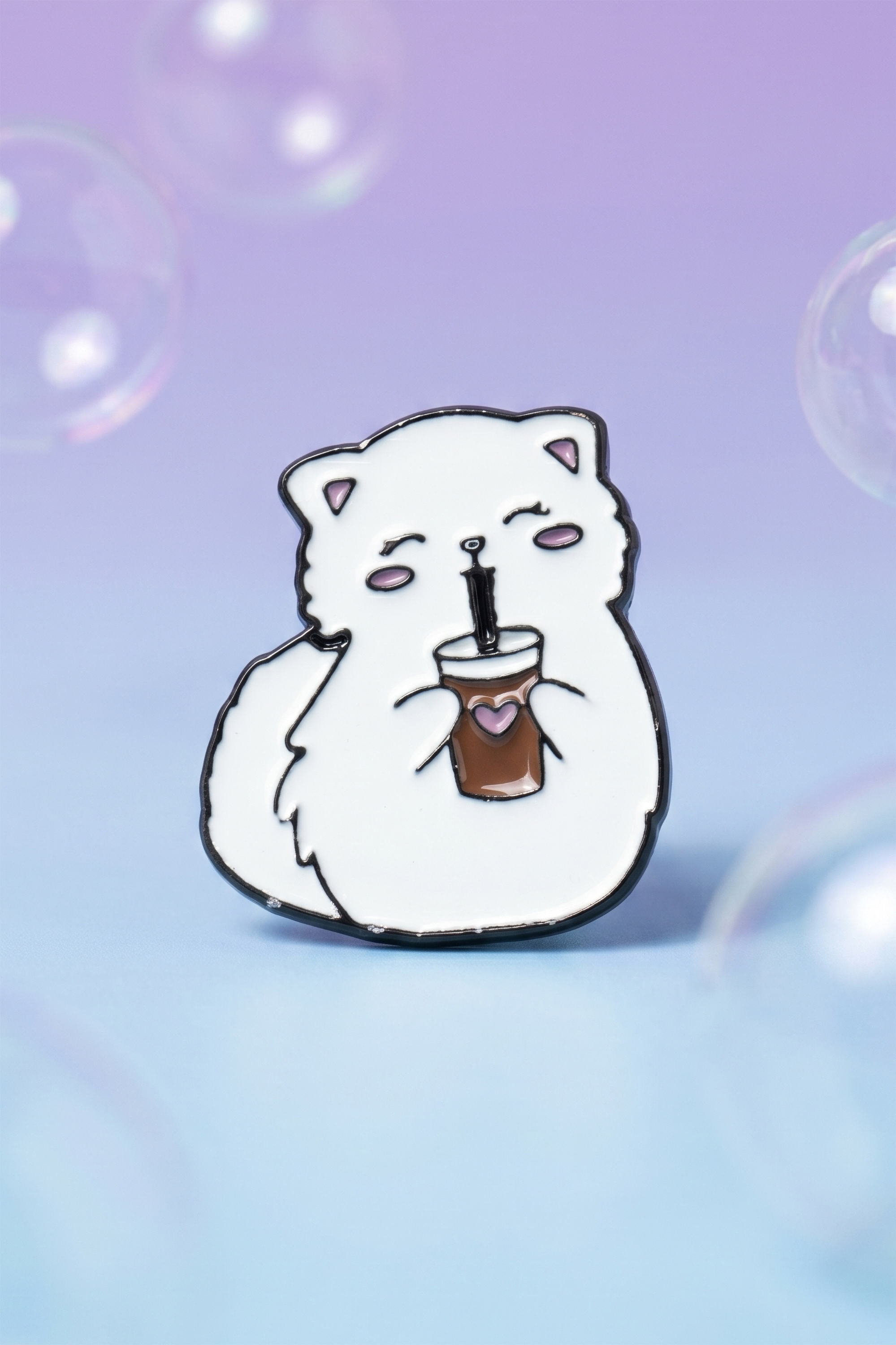 Pin gatito mil tea BLANCO