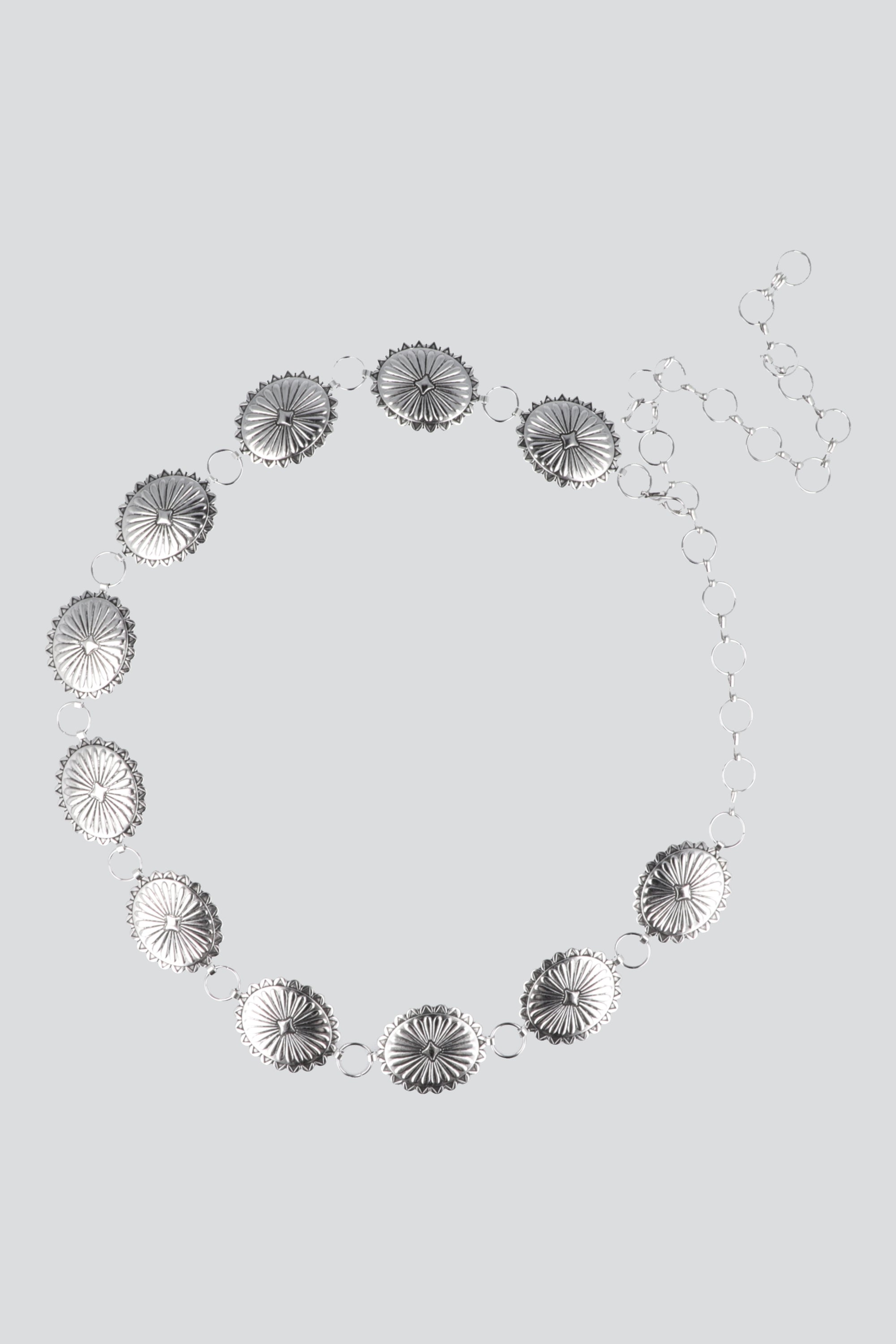 Cinturón cadena flores boho PLATA