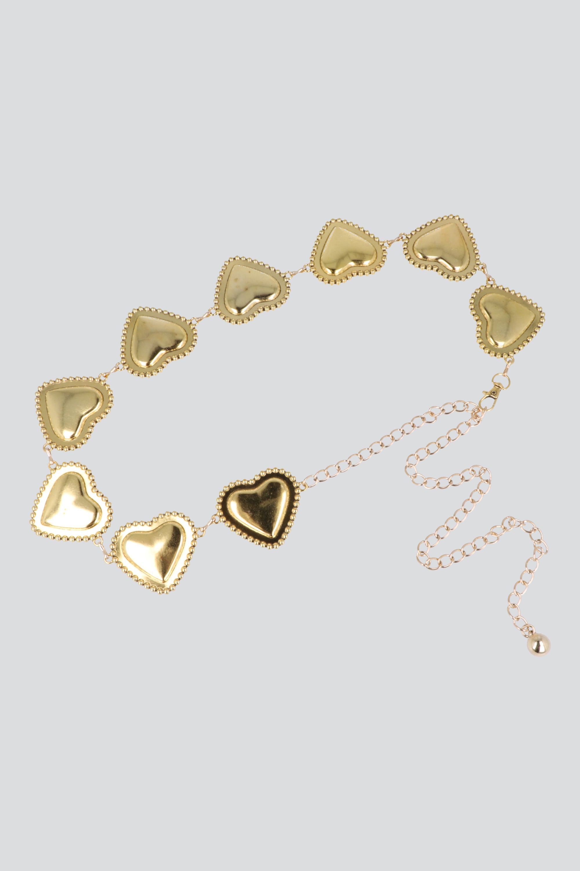 Cinturón cadena corazones maxi ORO