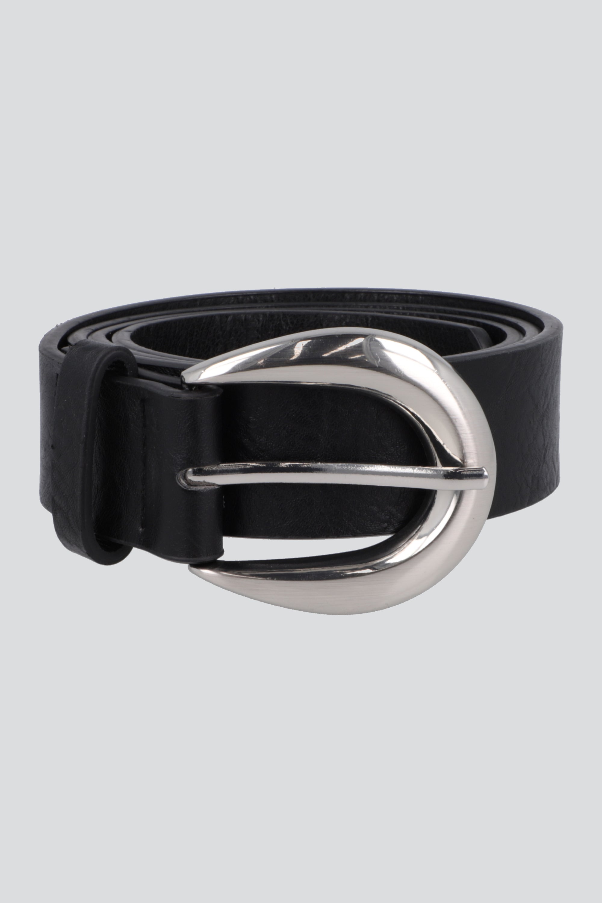 Cinturon pu basico hebilla redonda NEGRO