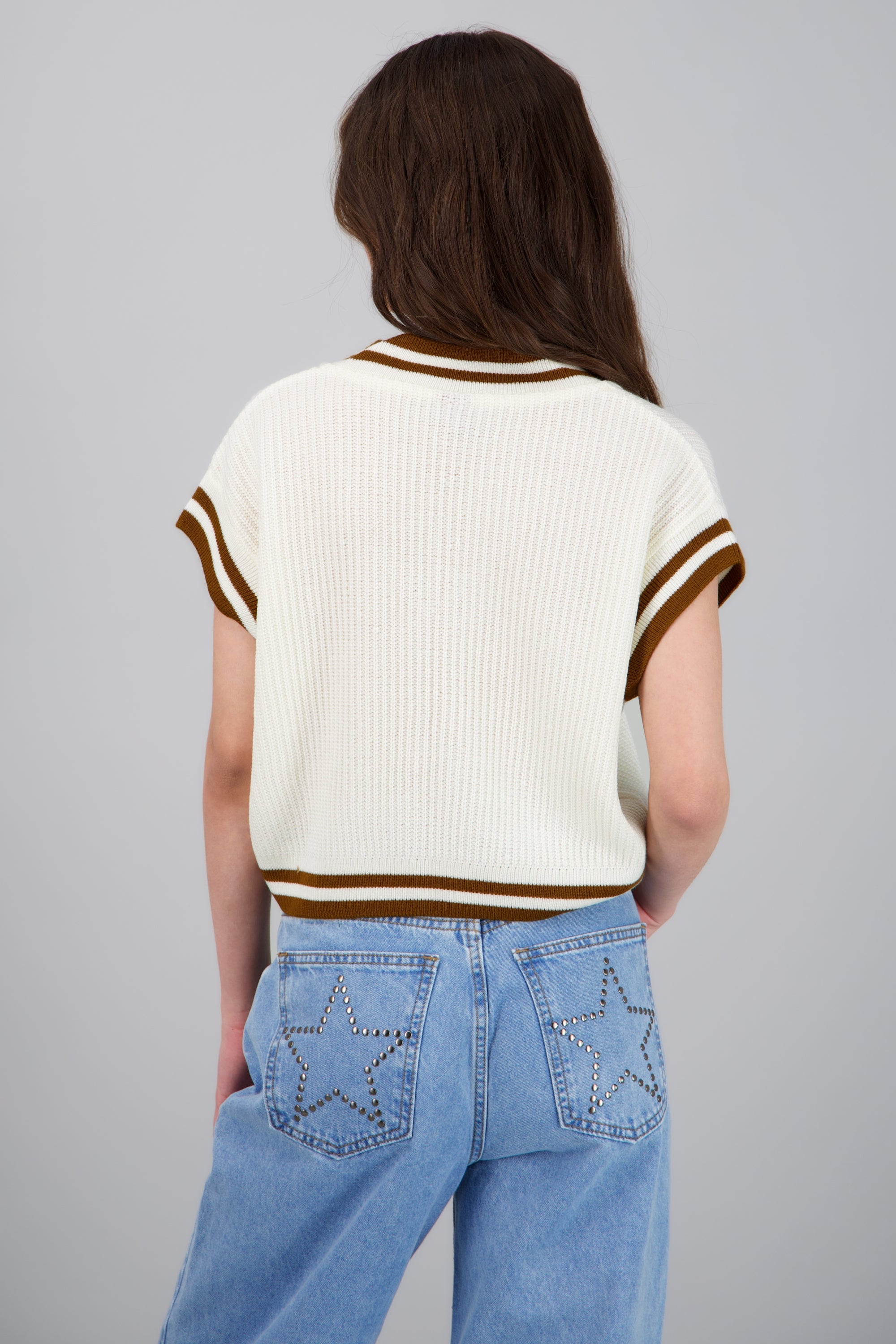 Chaleco tejido contrastes Snoopy HUESO COMBO