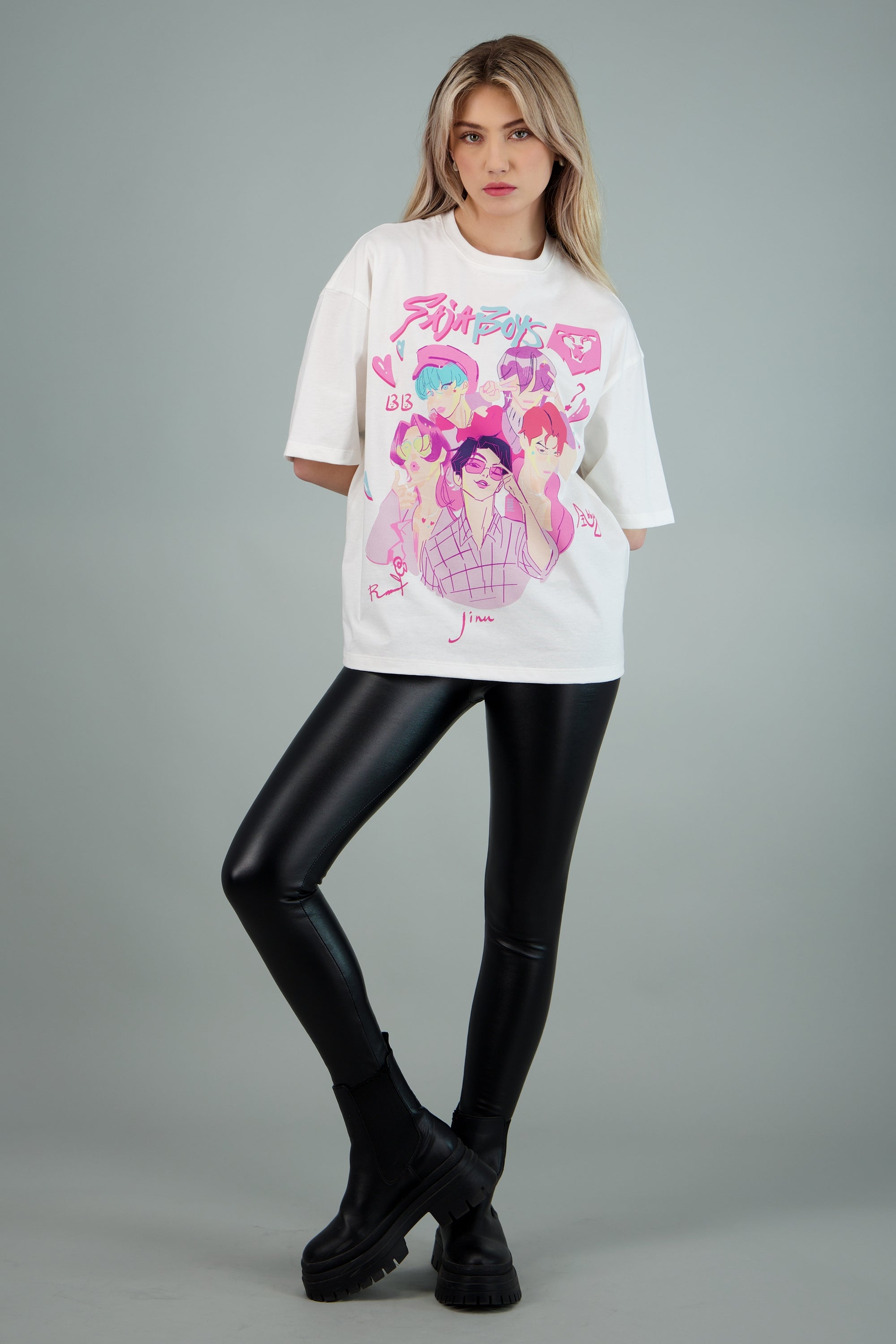 Playera over Saja Boys BLANCO