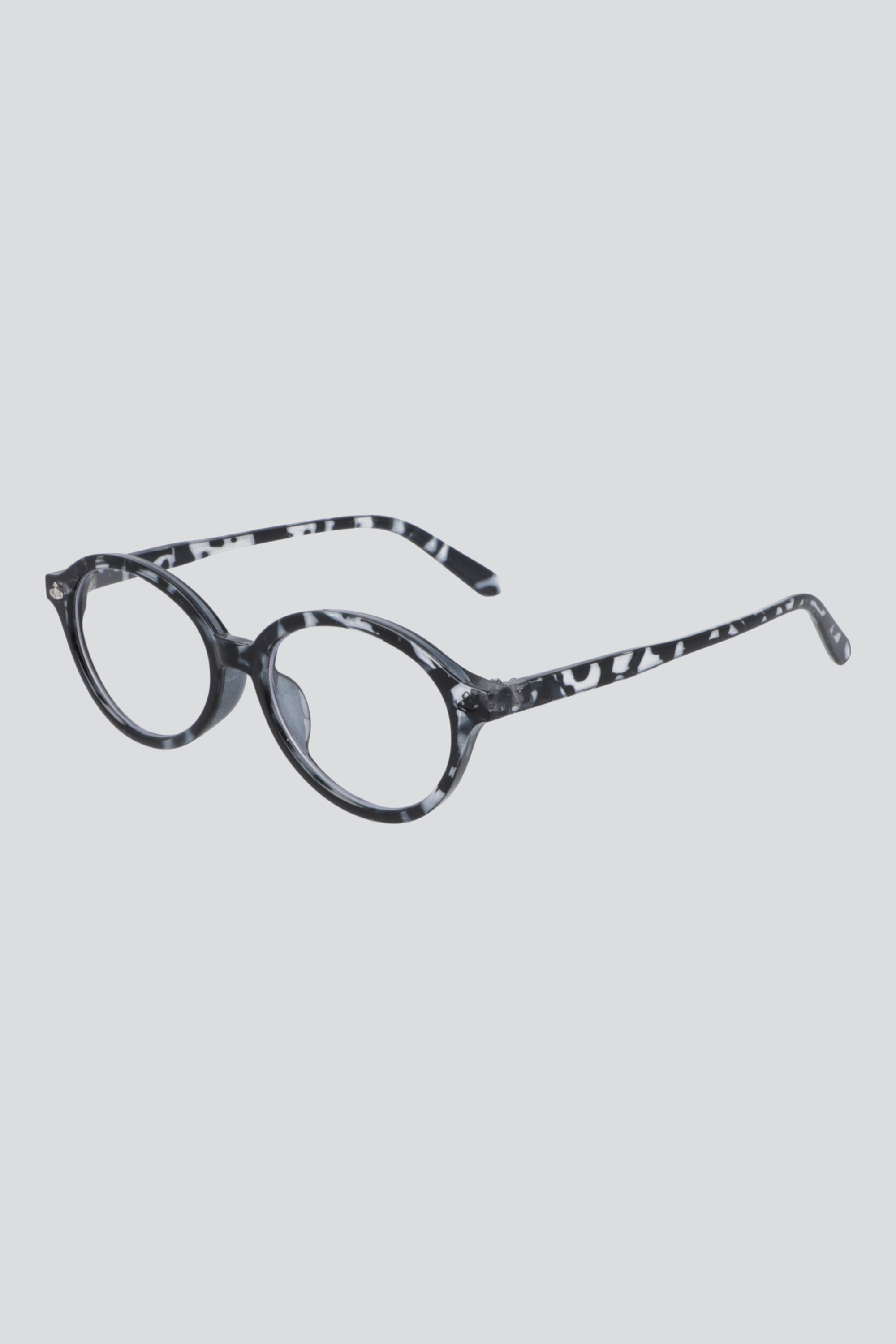 Lentes ovalo delgado mica transparente NEGRO