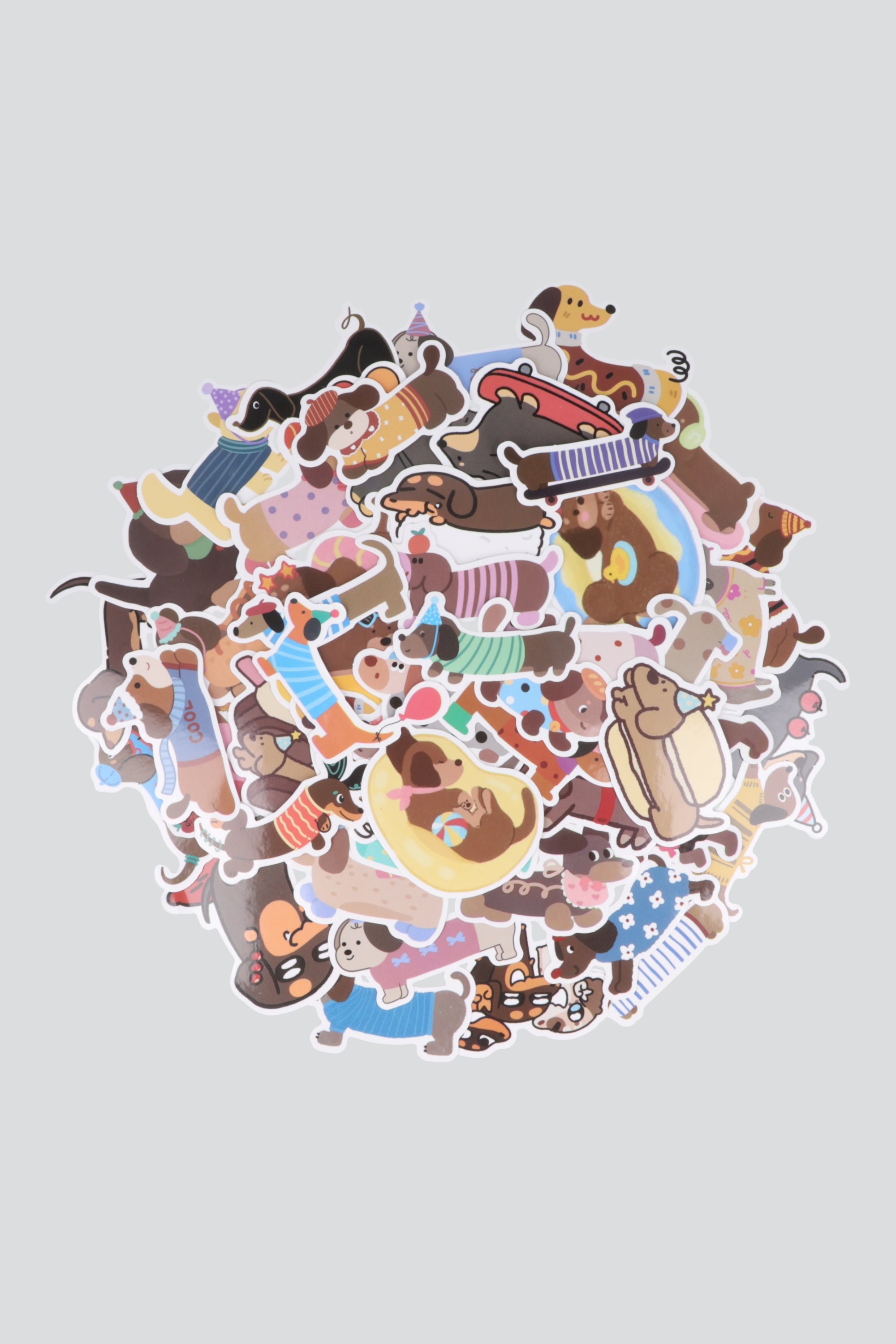 Set 50 stickers perro salchicha MULTICOLOR