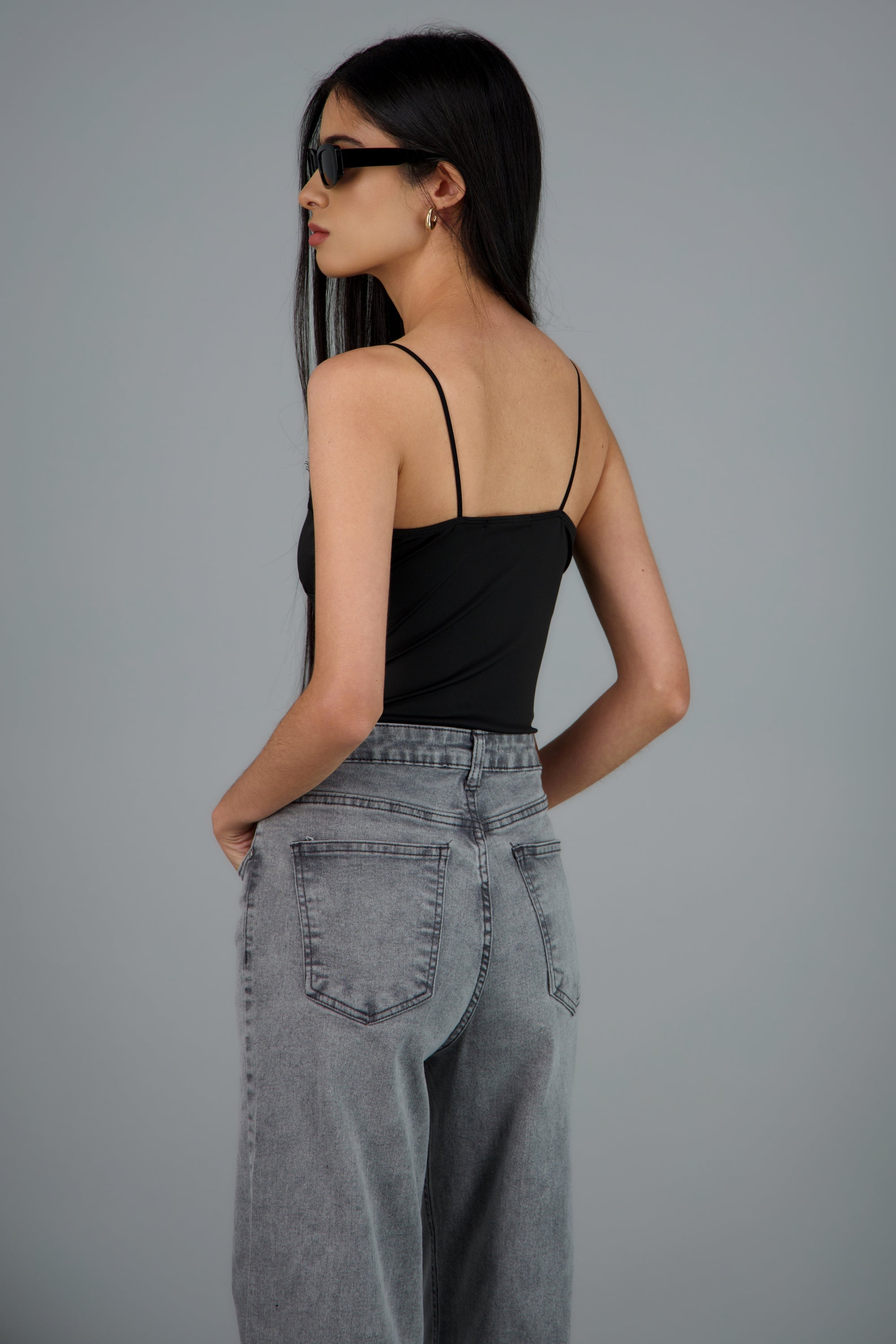 Bodysuit escote en V detalle encaje NEGRO