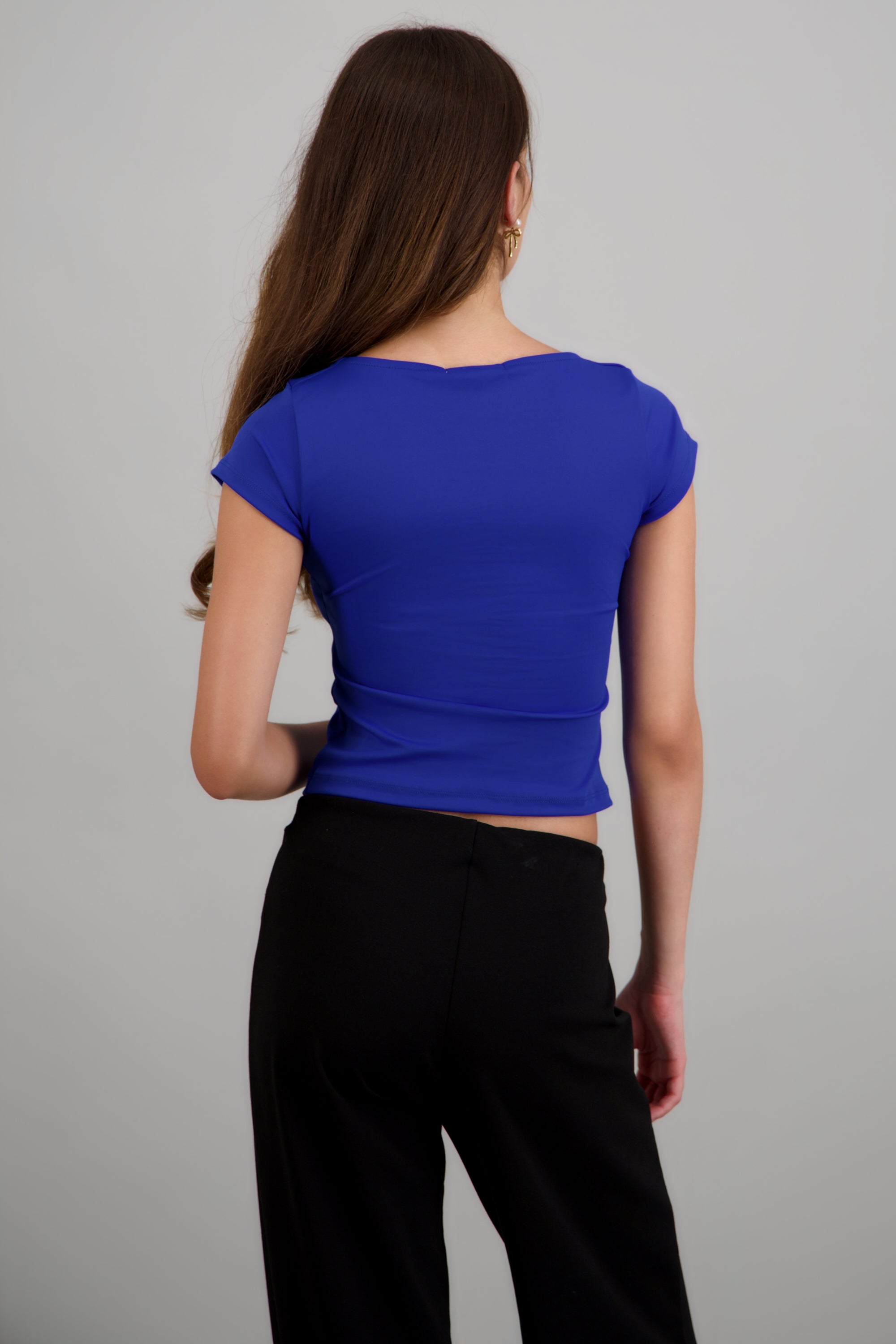 Top escote cuadrado con manga corta AZUL REY