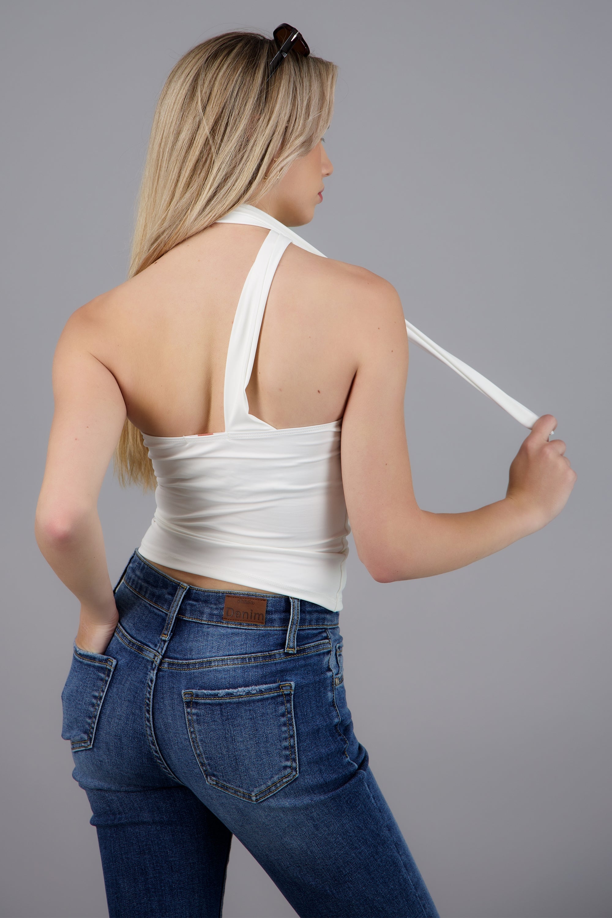 Top tubo pañuelo BLANCO