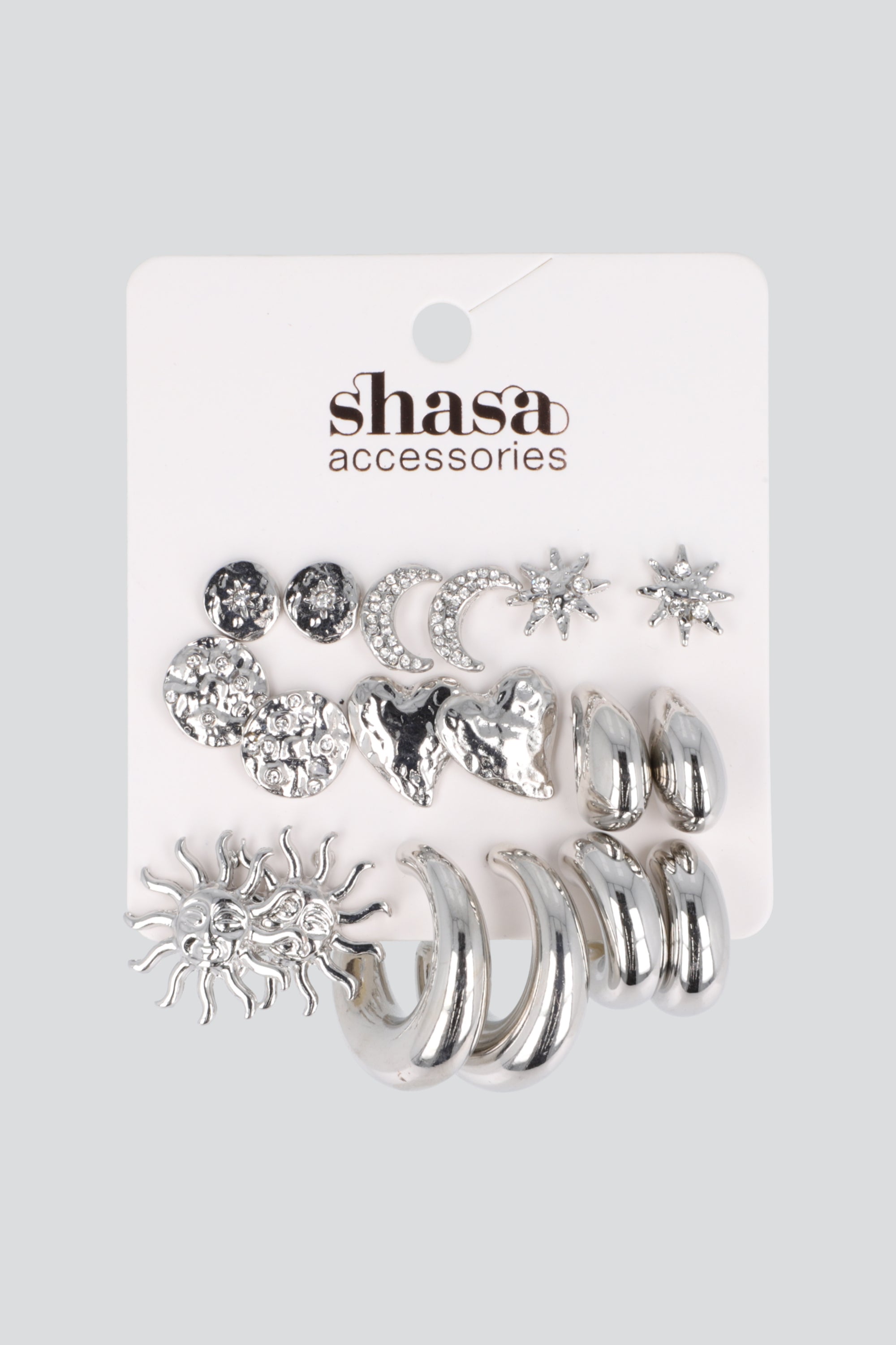 SET 9 PARES ARETES ARRACADAS PLATA