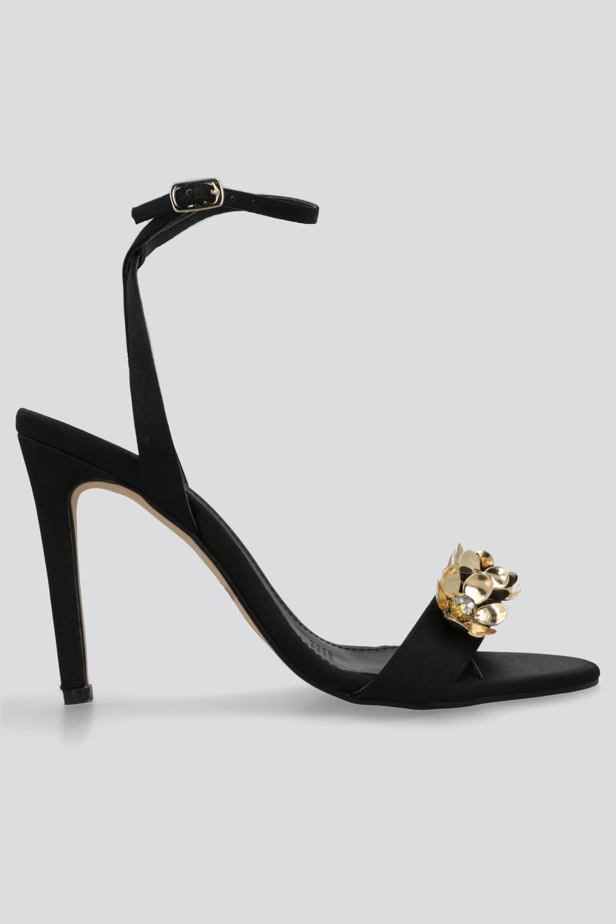 Tacon flores metalicas NEGRO