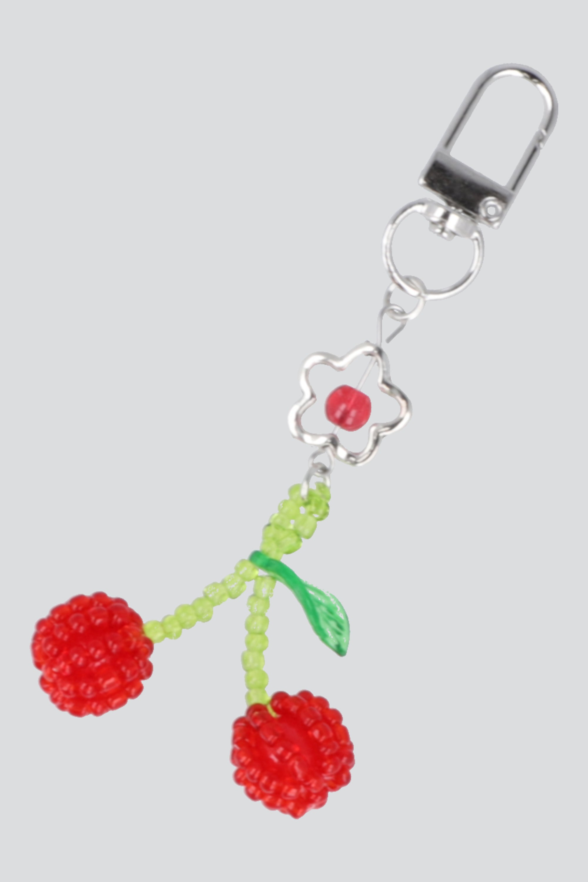 Cel charm cereza chaquiras ROJO