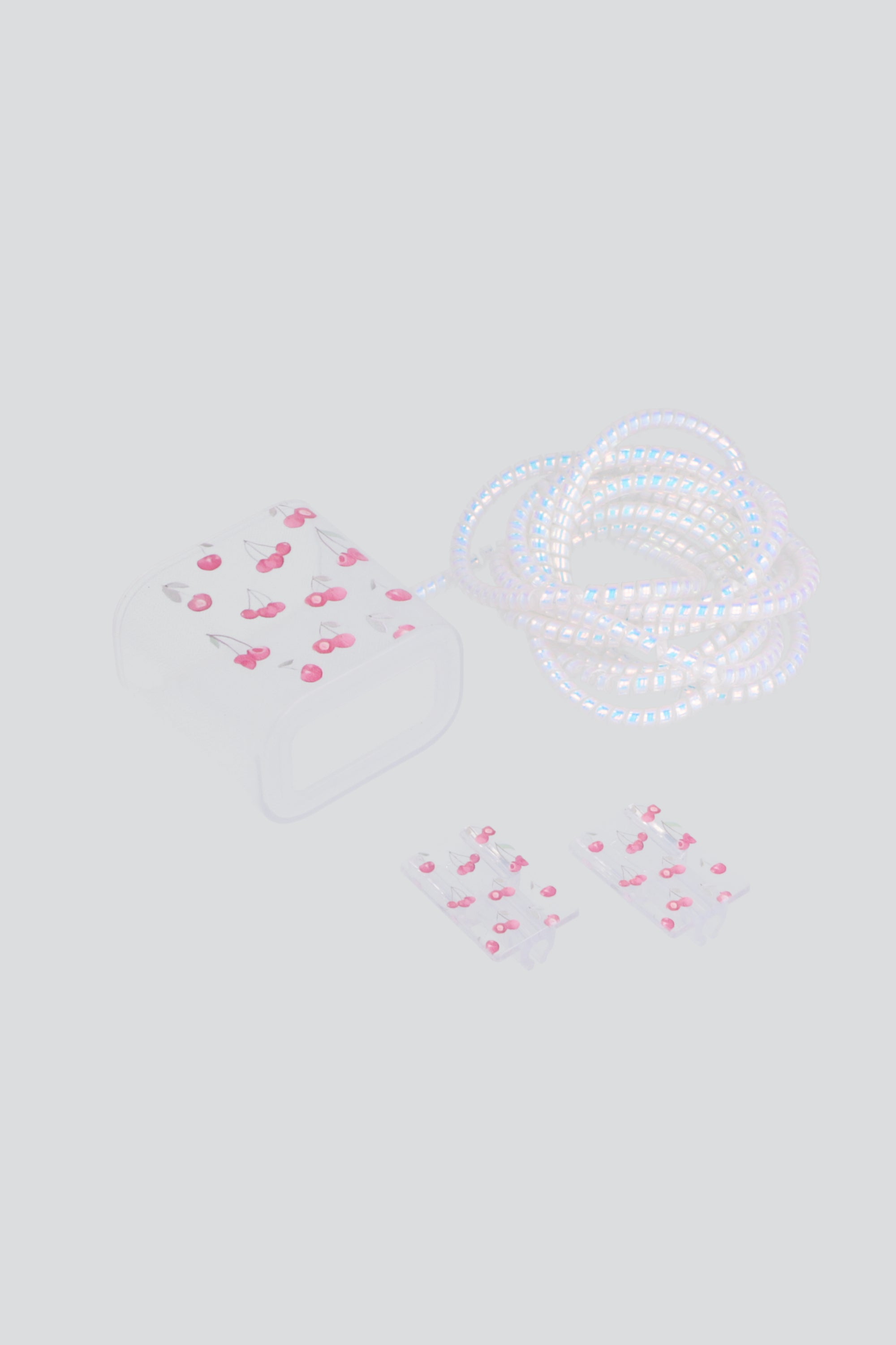 Set cubre cargador cerezas acuarela ROSA