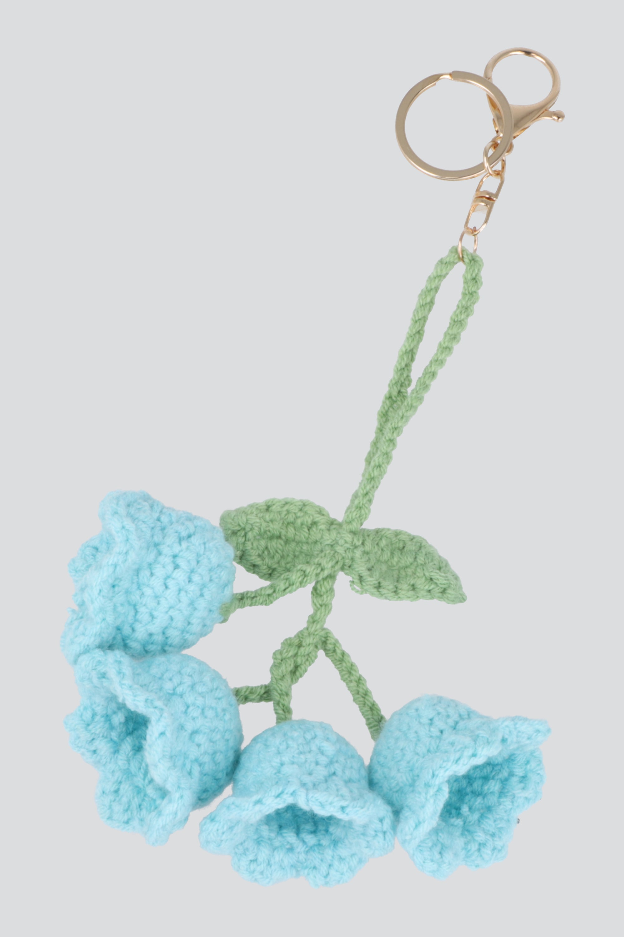 Llavero tulipanes crochet AZUL