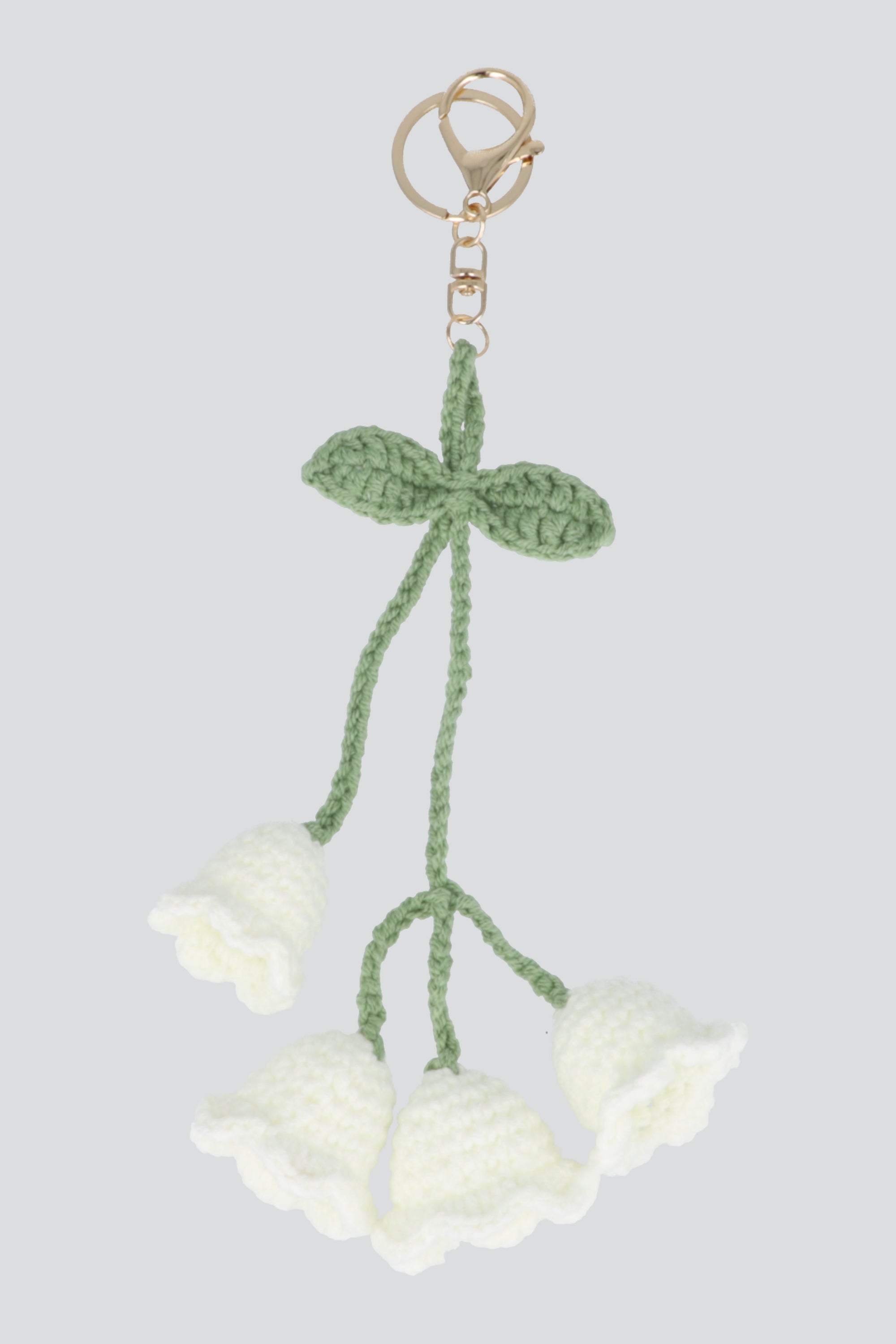 Llavero tulipanes crochet BLANCO