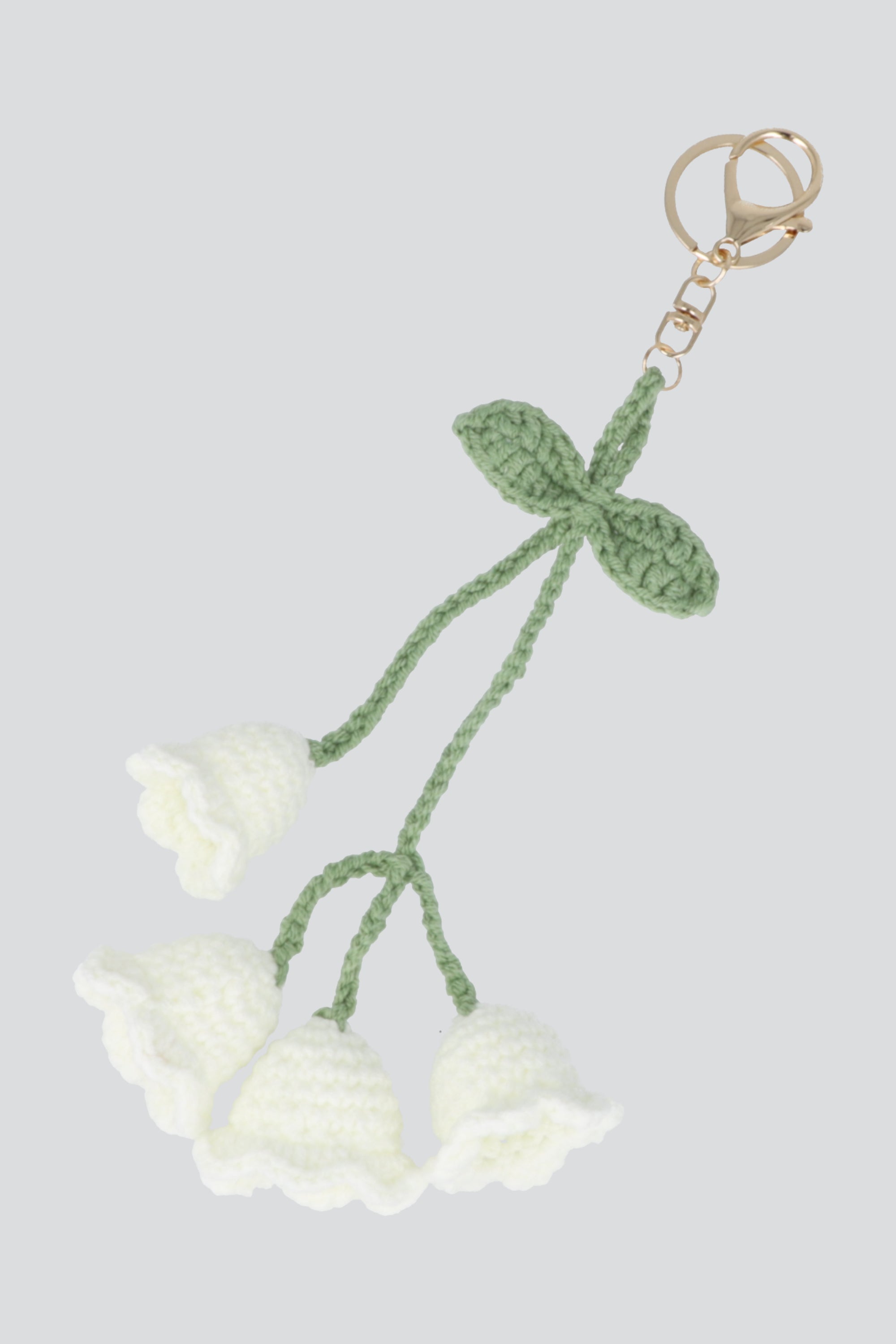 Llavero tulipanes crochet BLANCO