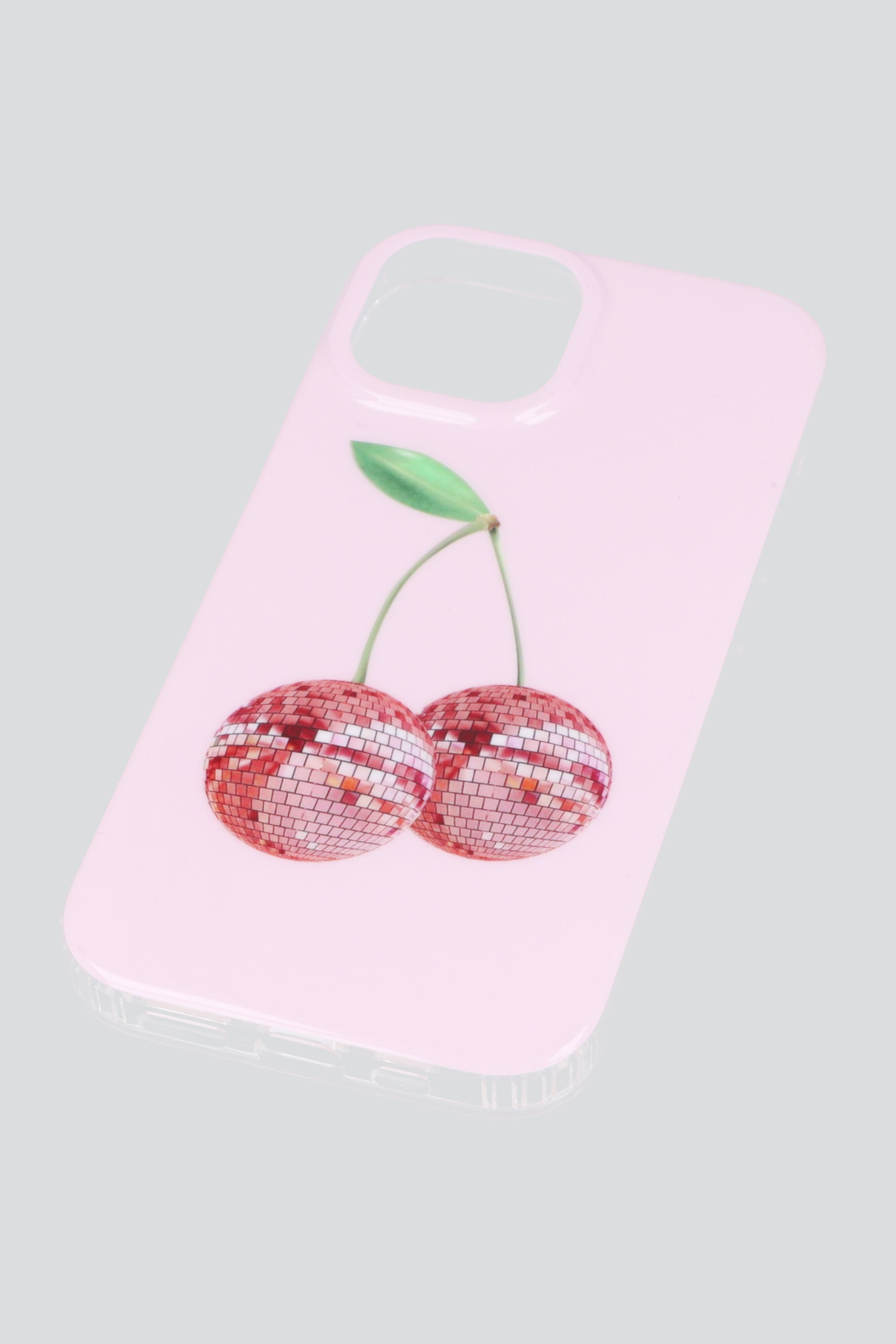 Funda iphone 15 cerezas disco ROSA