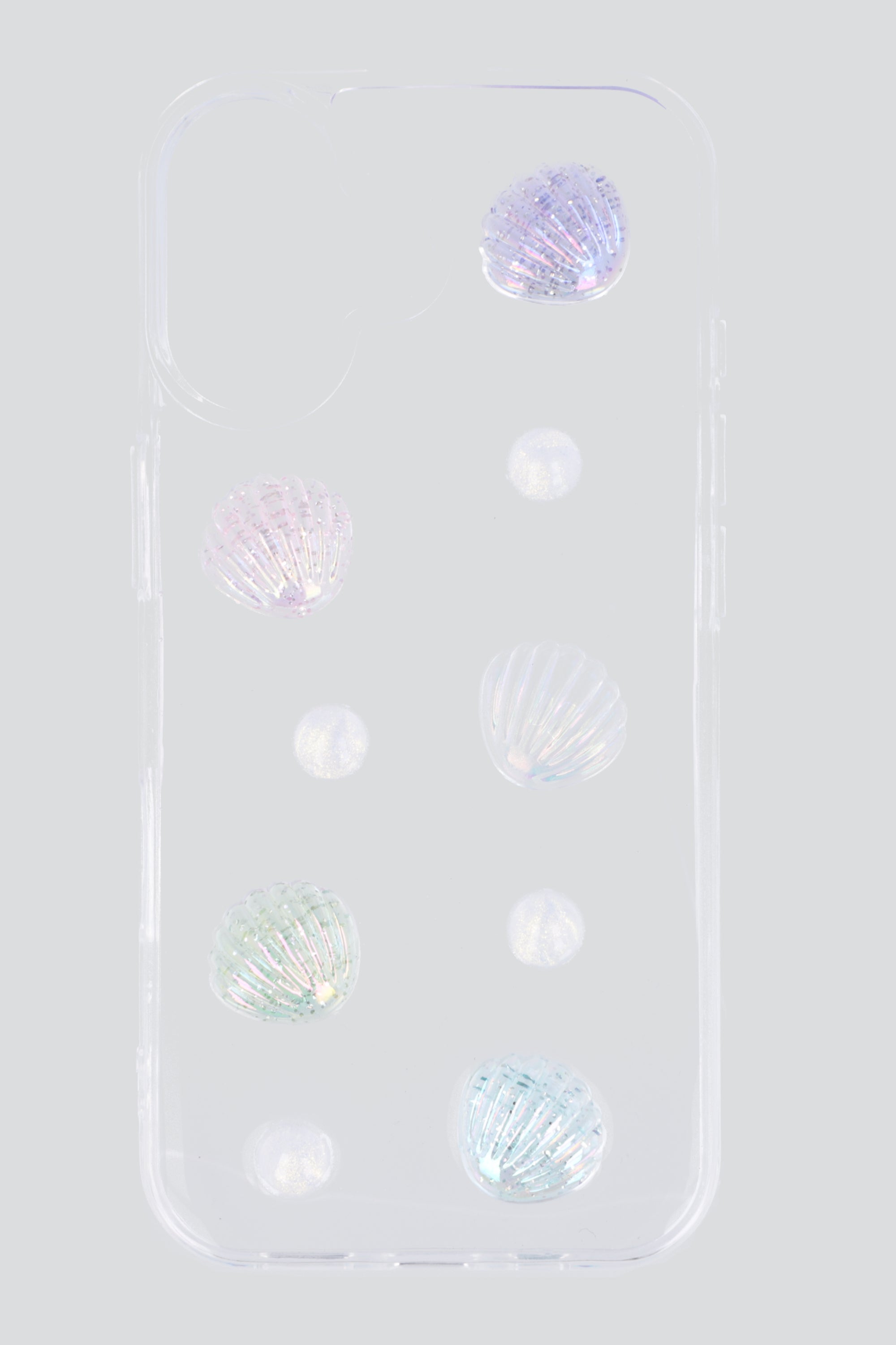 Funda iphone 17 conchas y perlas TRANSPARENTE