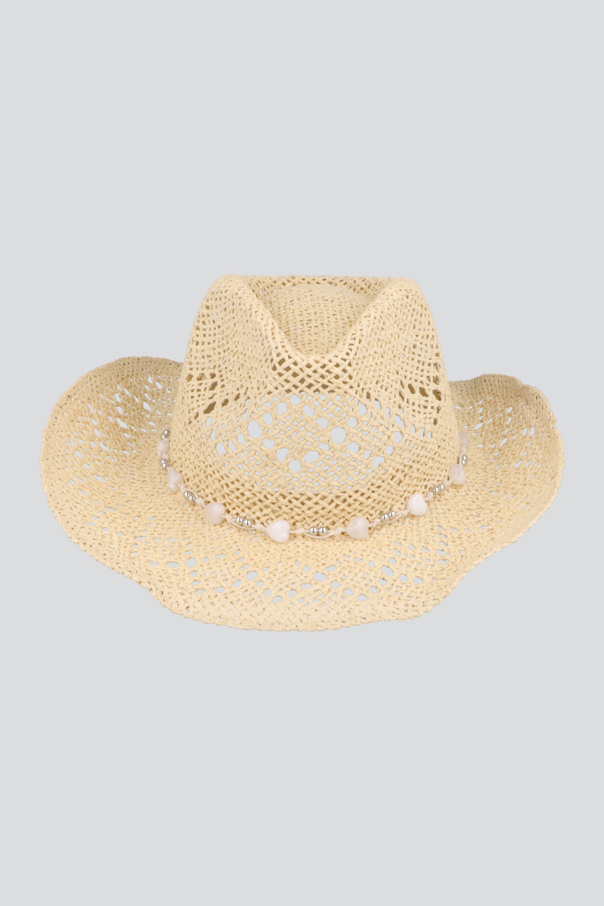 Sombrero panamá calado perlas BEIGE