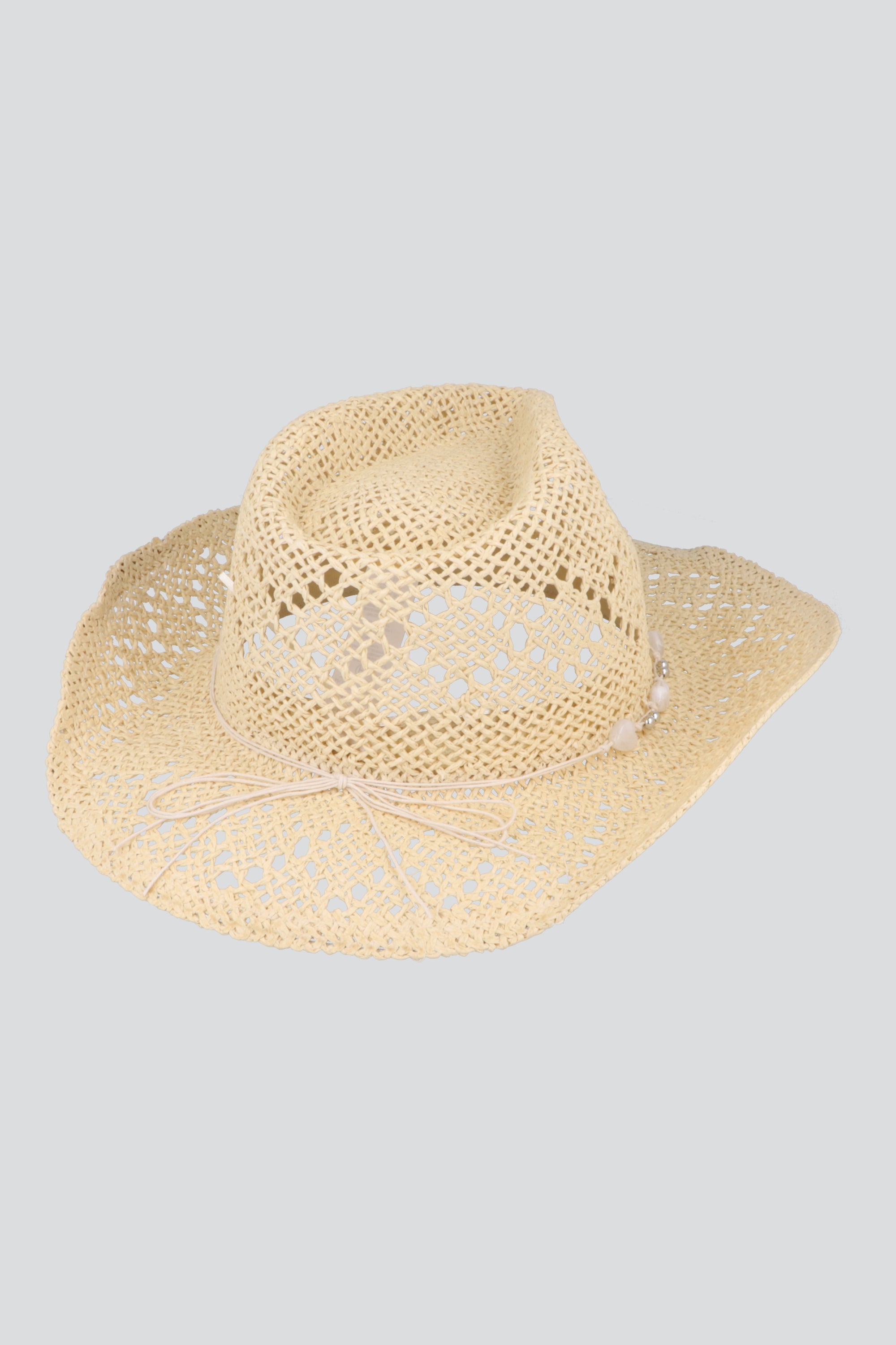 Sombrero panamá calado perlas BEIGE