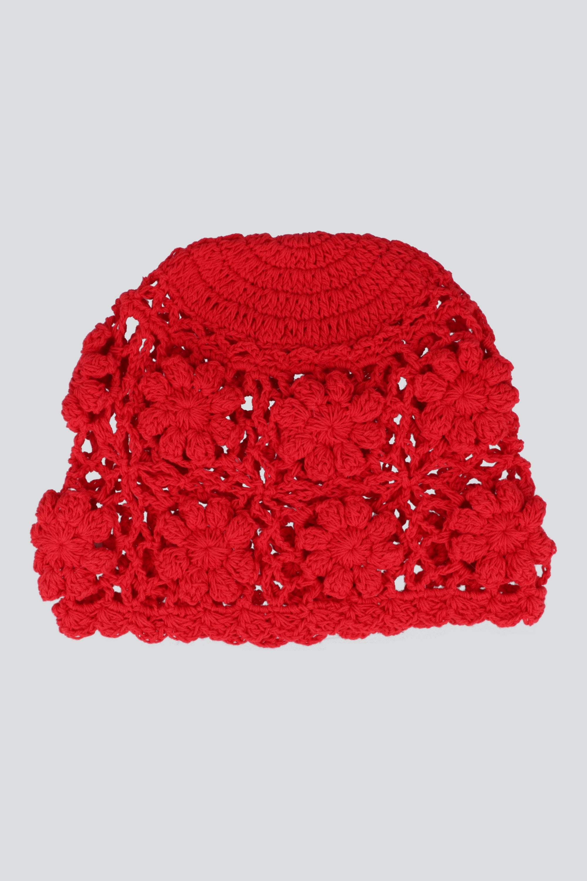 Beanie tejido flores 3d