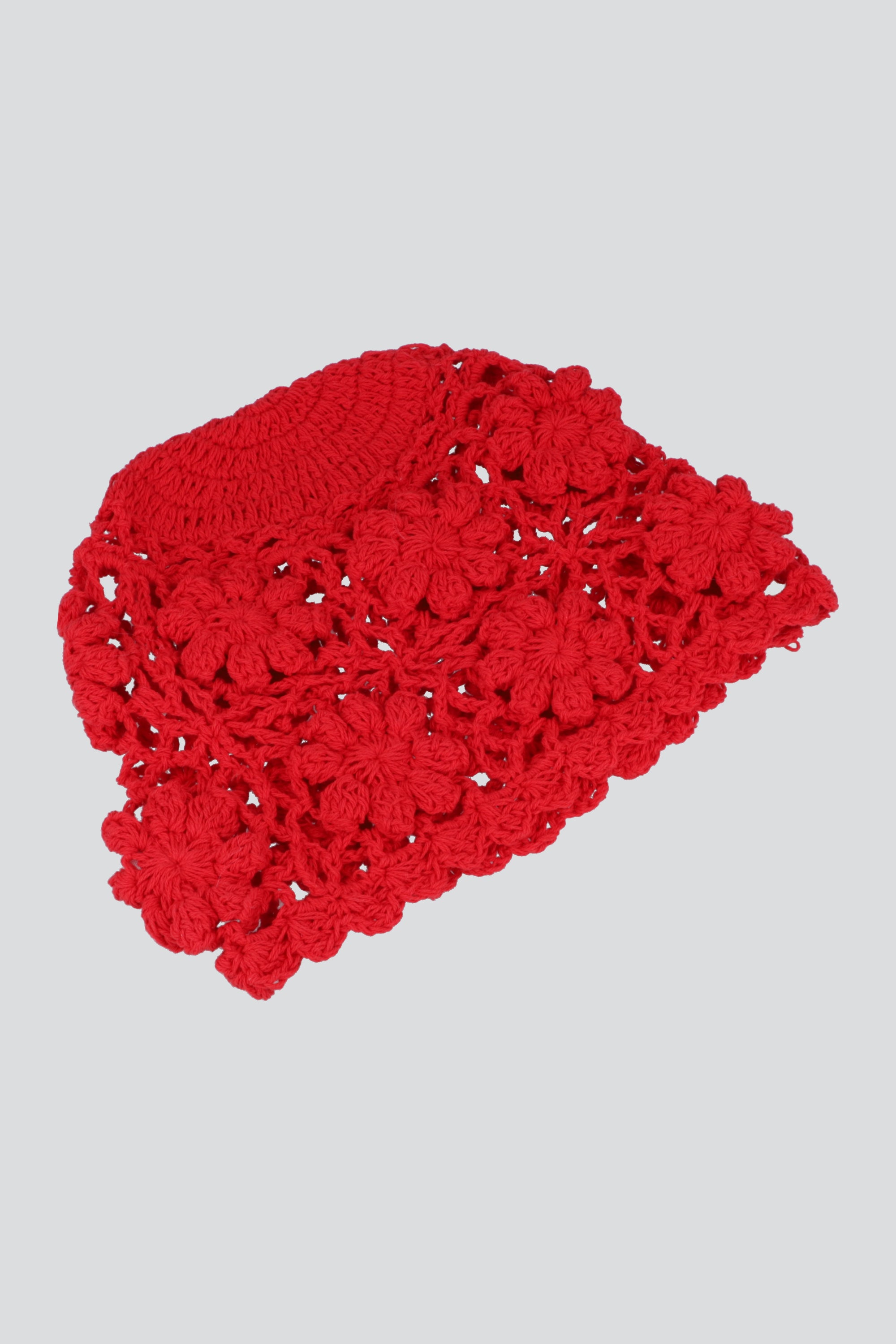 Beanie tejido flores 3d