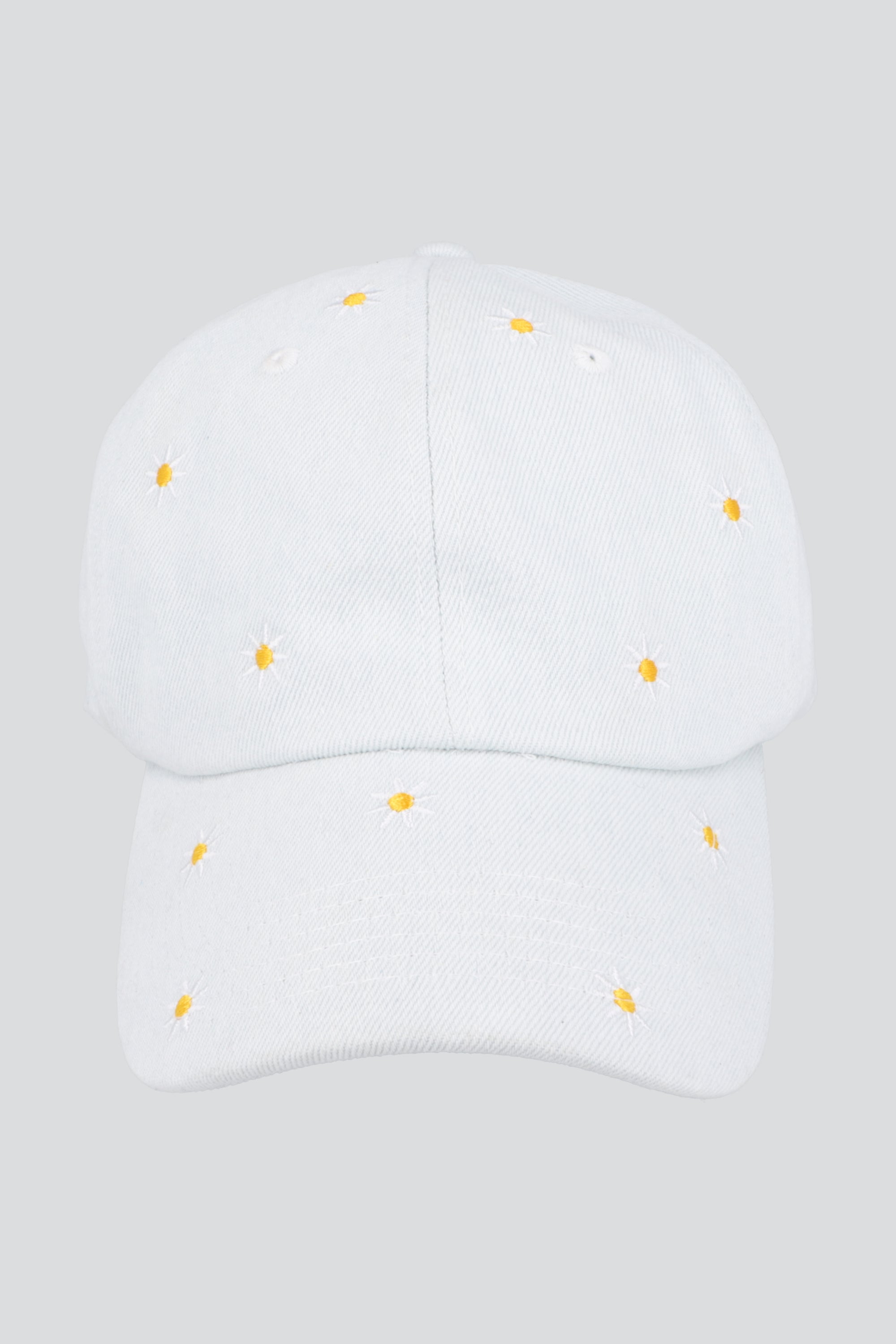 Gorra denim bordado daisies LIGHT WASH